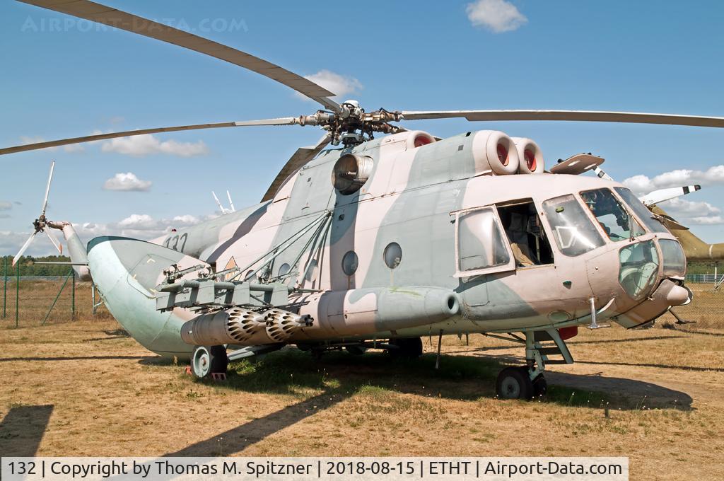 132, 1976 Mil Mi-8TB Hip C/N 10560, NVA ( East Germany Army ) 132 seen in display at ETHT airfield ( closed ). 132 later was in service as 93+68 with German Army Aviation ( Heeresflieger ); wfu 1992