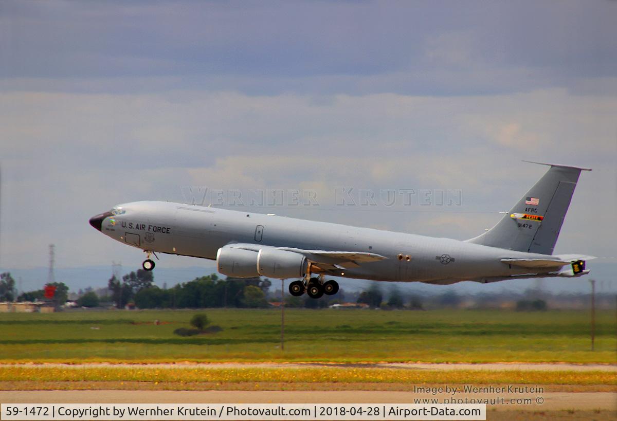 59-1472, 1959 Boeing KC-135R Stratotanker C/N 17960, This is the converted KC-135R taking off at Beale AFB California