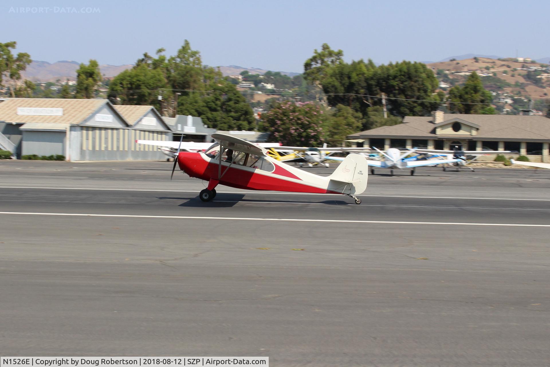 N1526E, 1946 Aeronca 7AC Champion C/N 7AC-5089, 1946 Aeronca 7AC CHAMPION, Continental A&C65 65 Hp, landing roll Rwy 22