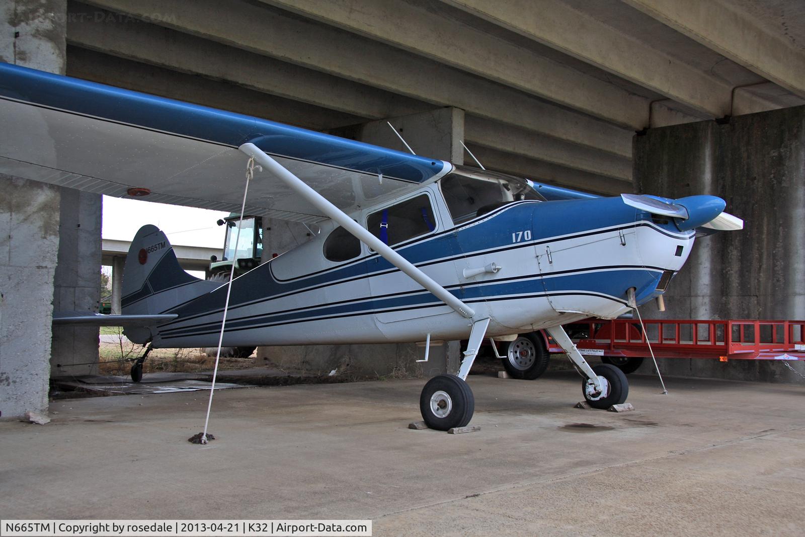 N665TM, 1950 Cessna 170A C/N 19520, At her home airfield of Riverside, Wichita, KS before the airport was closed for development