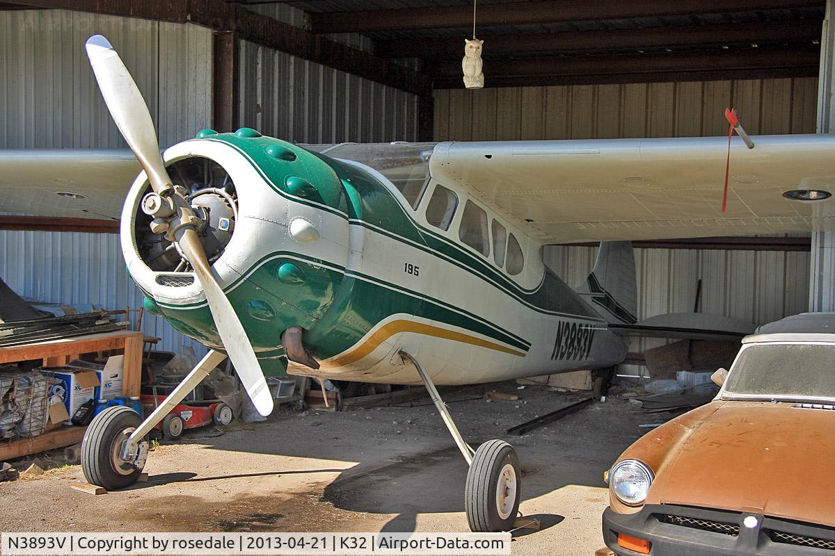 N3893V, 1949 Cessna 195 C/N 7365, At her home airfield of Riverside, Wichita, KS before the airport was closed for development