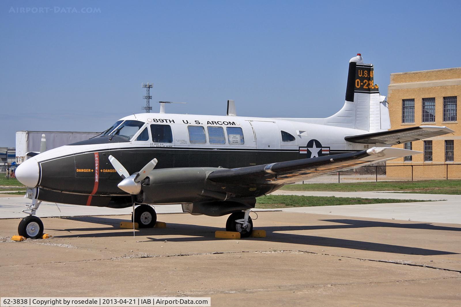 62-3838, 1962 Beech U-8F Seminole C/N LF.36, Preserved but damaged by a Tornado