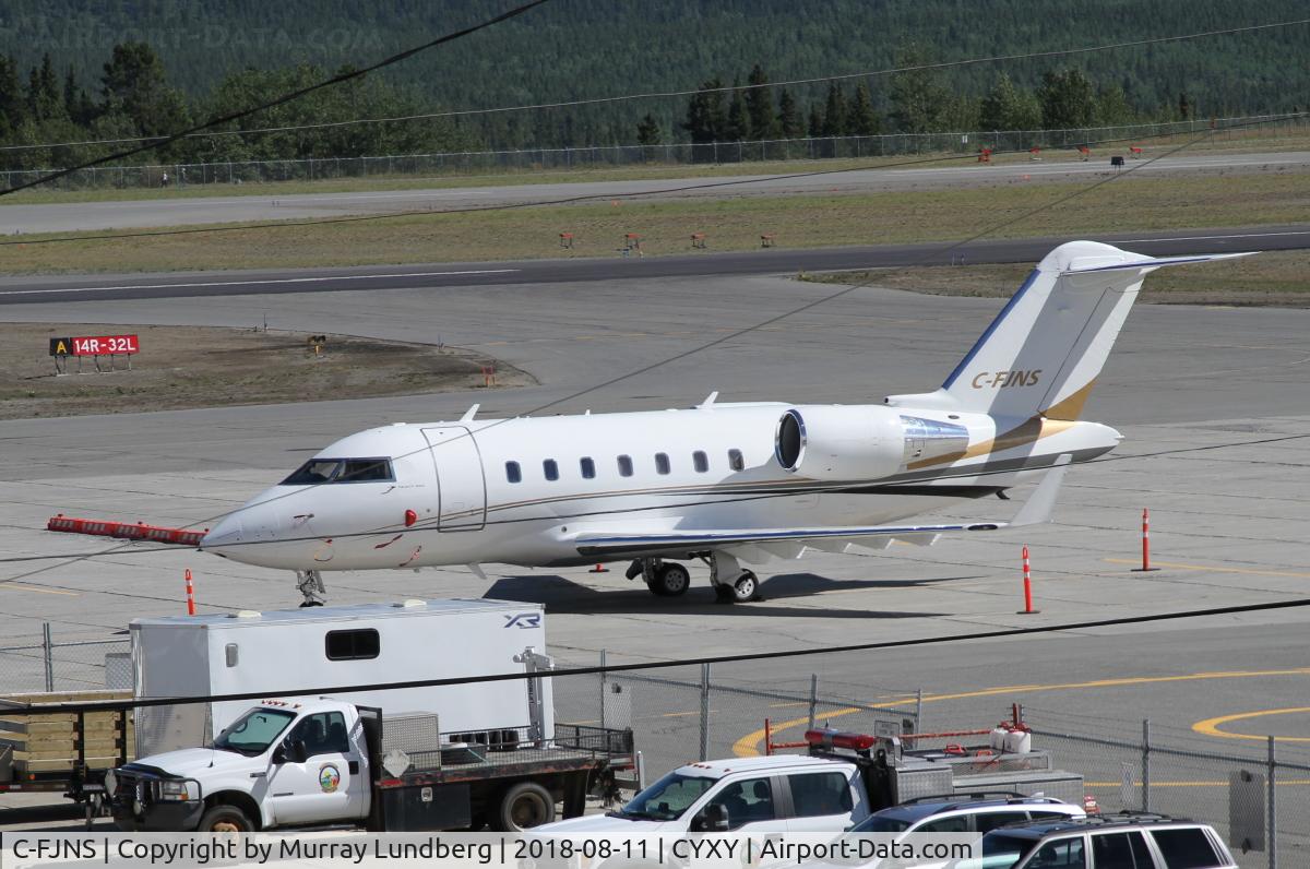 C-FJNS, 2008 Bombardier Challenger 605 (CL-600-2B16) C/N 5755, On the ramp at Whitehorse, Yukon