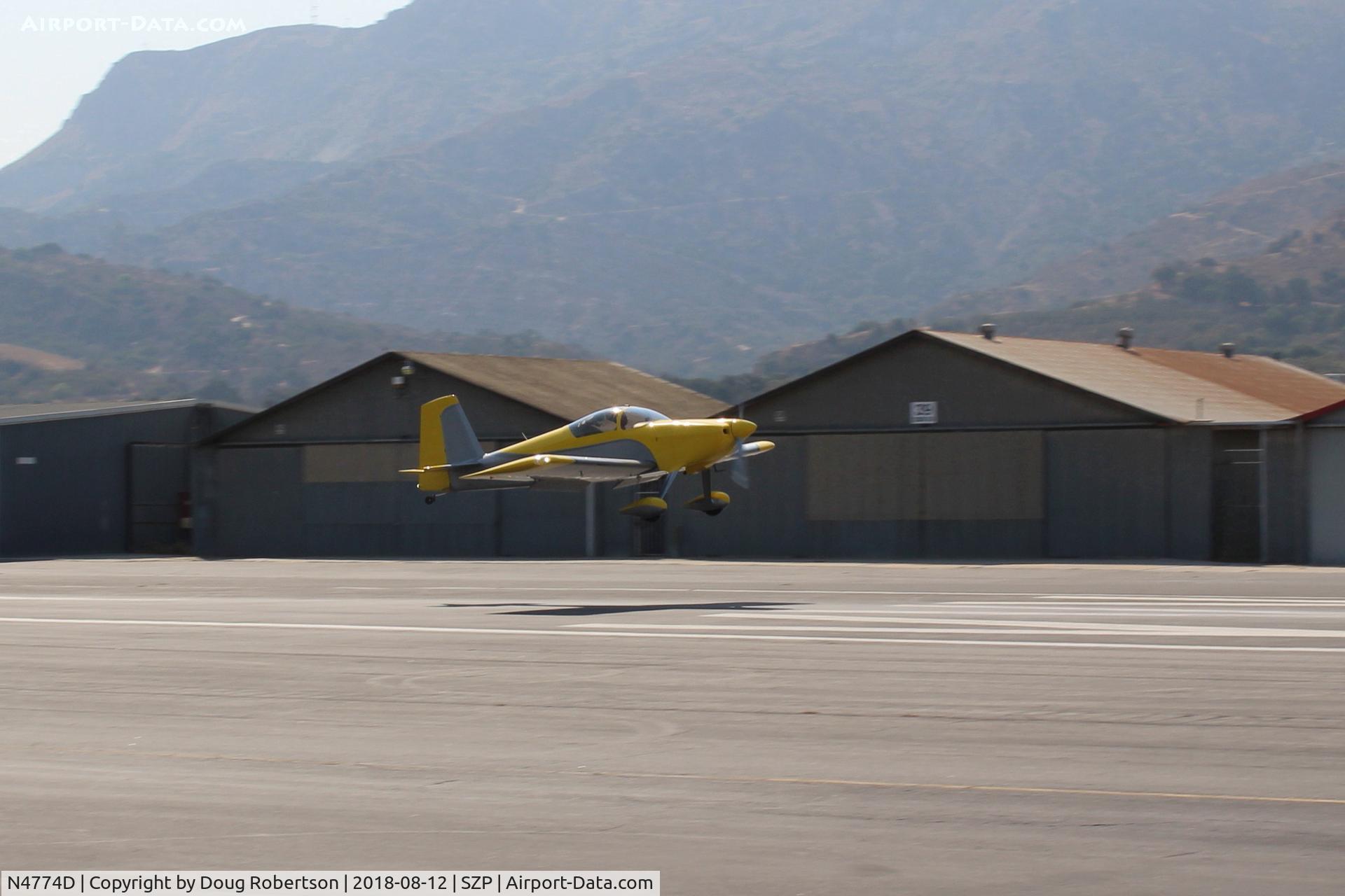 N4774D, 2015 Vans RV-7 C/N 73847, 2015 Wyatt VANs RV-7, Lycoming IO-360-M1A+ 180 Hp, on final Rwy 22