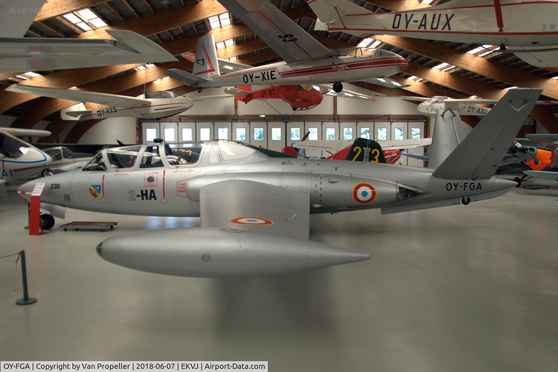OY-FGA, 1959 Fouga CM-170R Magister C/N 230, Fouga CM-170R Magister in Danmarks Flymuseum at Stauning airport