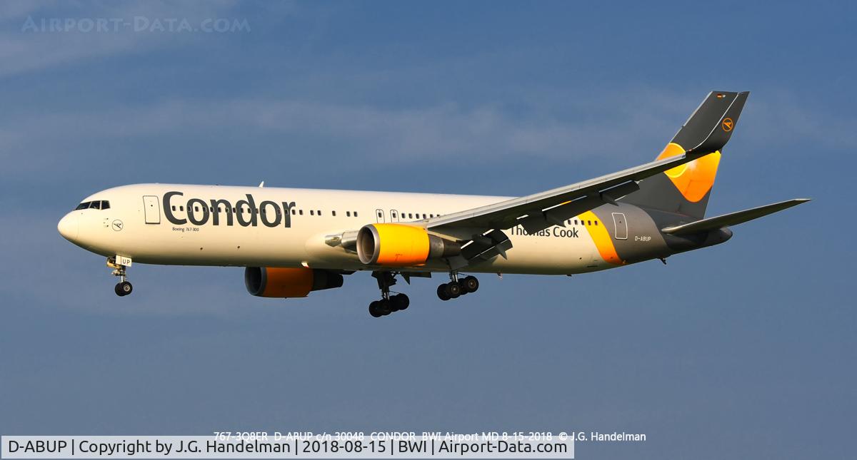 D-ABUP, 2001 Boeing 767-3Q8/ER C/N 30048, On final.