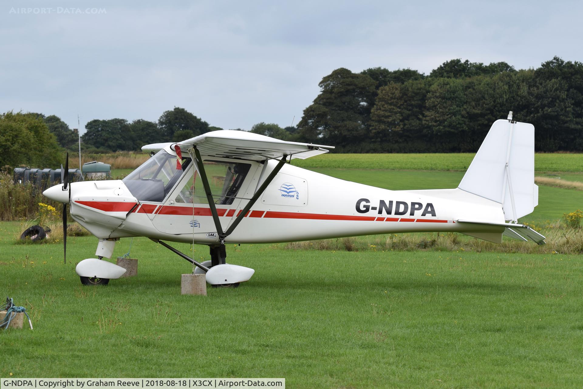 G-NDPA, 2003 Comco Ikarus C42 FB UK C/N PFA 322-14056, Parked at Northrepps.