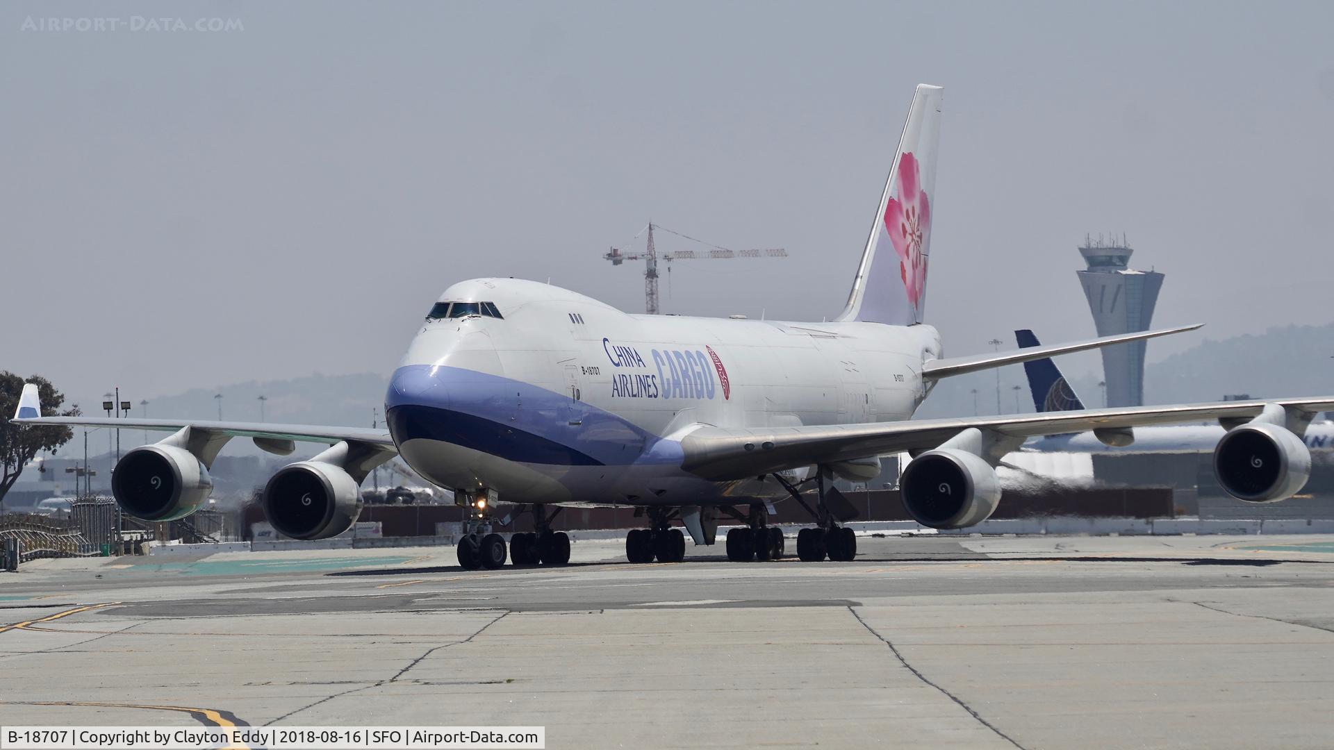 B-18707, 2001 Boeing 747-409F/SCD C/N 30764, SFO 2018.