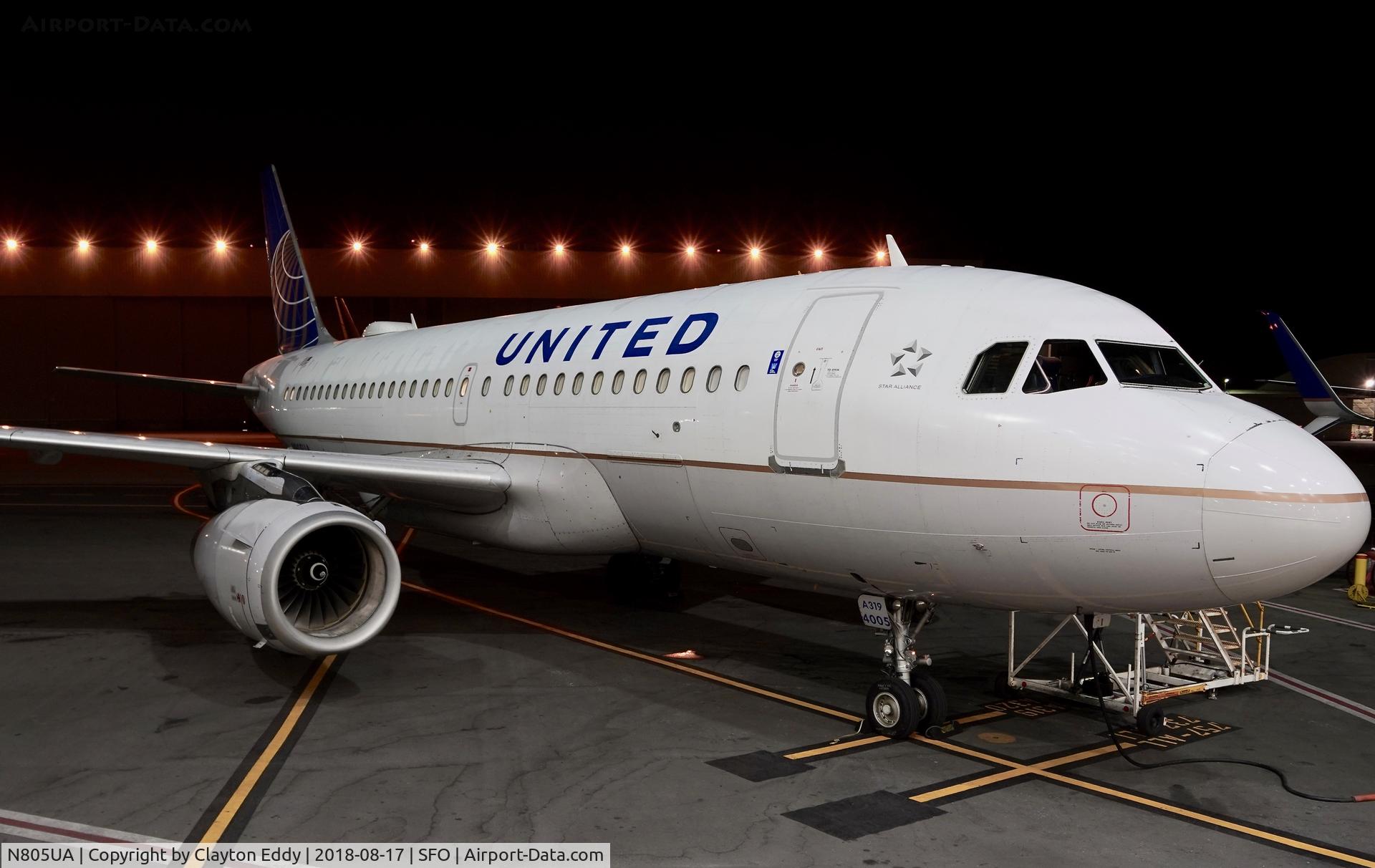 N805UA, 1998 Airbus A319-131 C/N 783, SFO 2018.