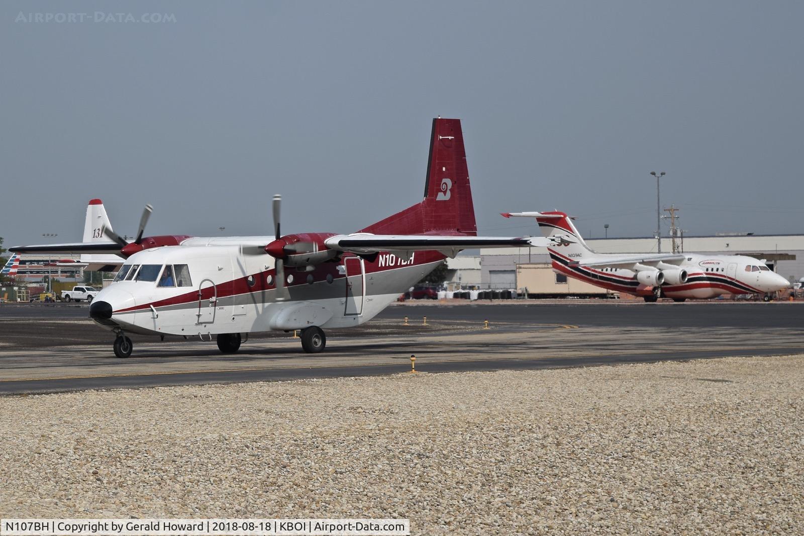 N107BH, 1979 CASA C-212-CC C/N 165, Taxiing from the NIFC ramp. 1979 CASA C-212-CC c/n 165.