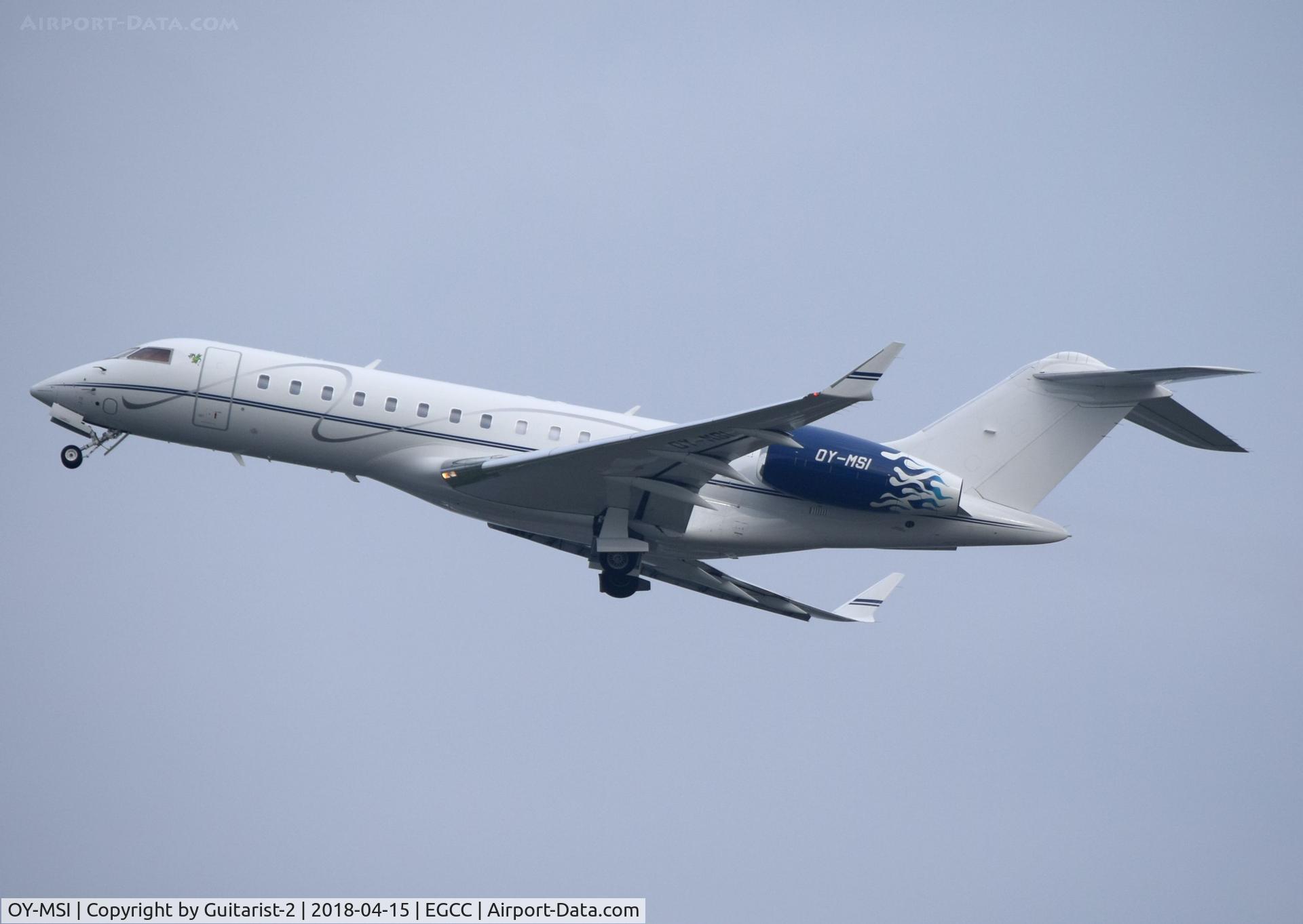 OY-MSI, 1999 Bombardier BD-700-1A10 Global Express C/N 9032, At Manchester