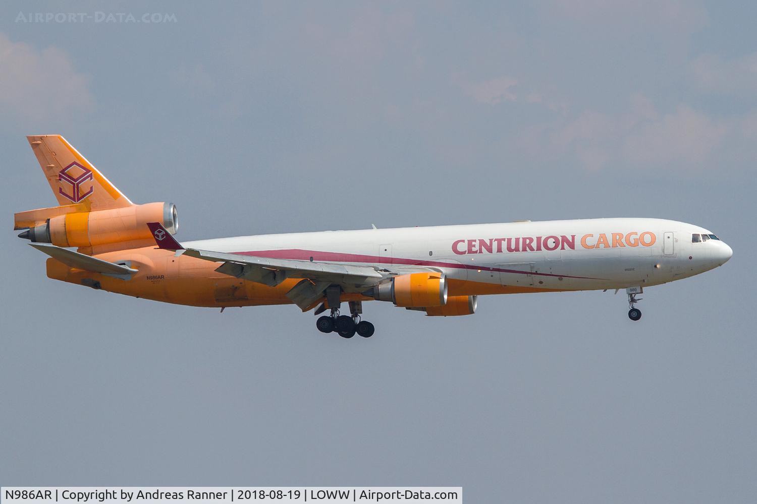 N986AR, 1991 McDonnell Douglas MD-11F C/N 48426, Centurion Air Cargo MD-11