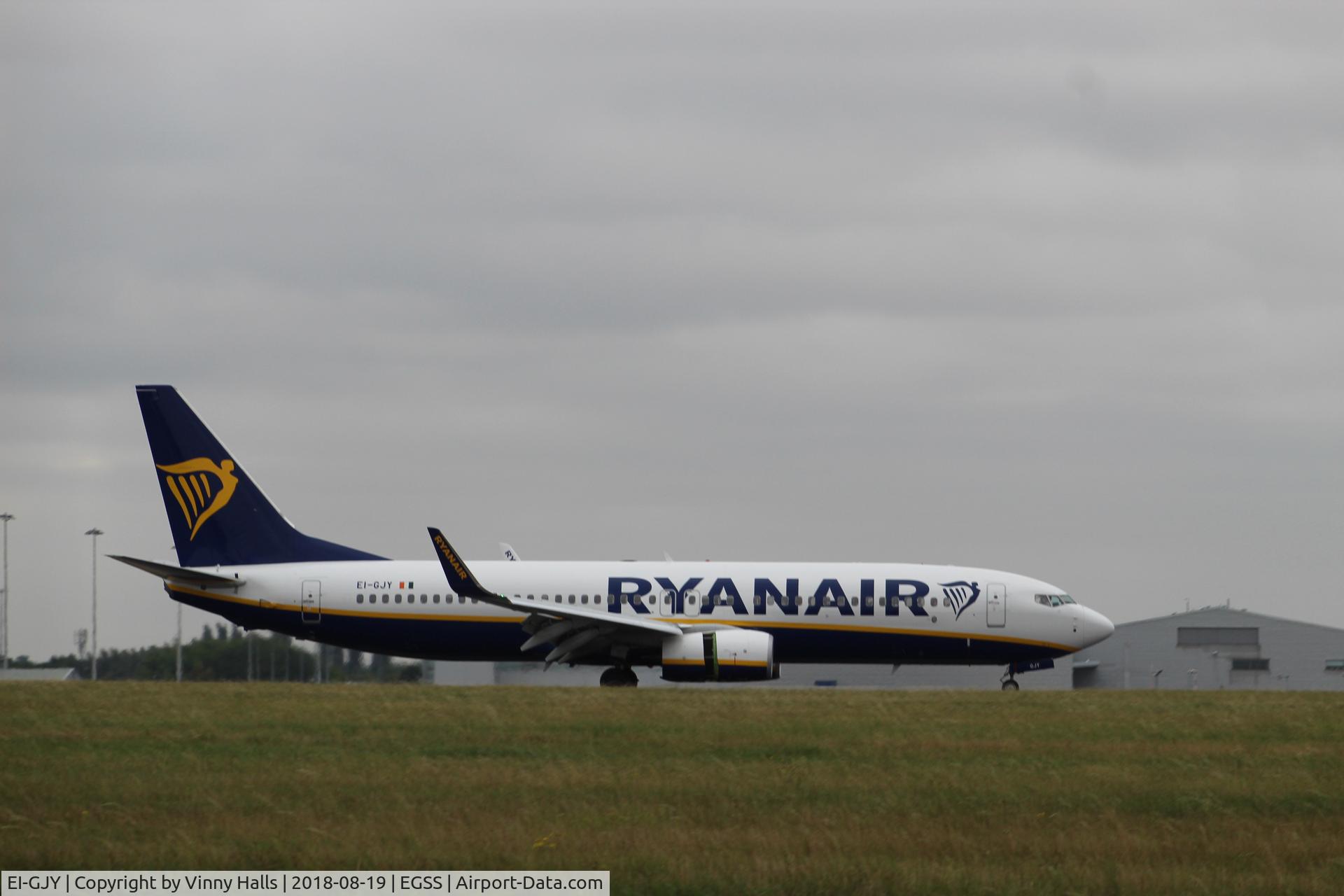 EI-GJY, 2018 Boeing 737-800 C/N 44839, Landing at Stansted.