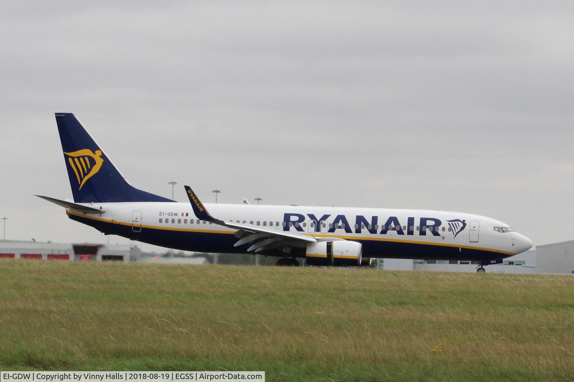 EI-GDW, 2018 Boeing 737-800 C/N 44814, Landing at Stansted