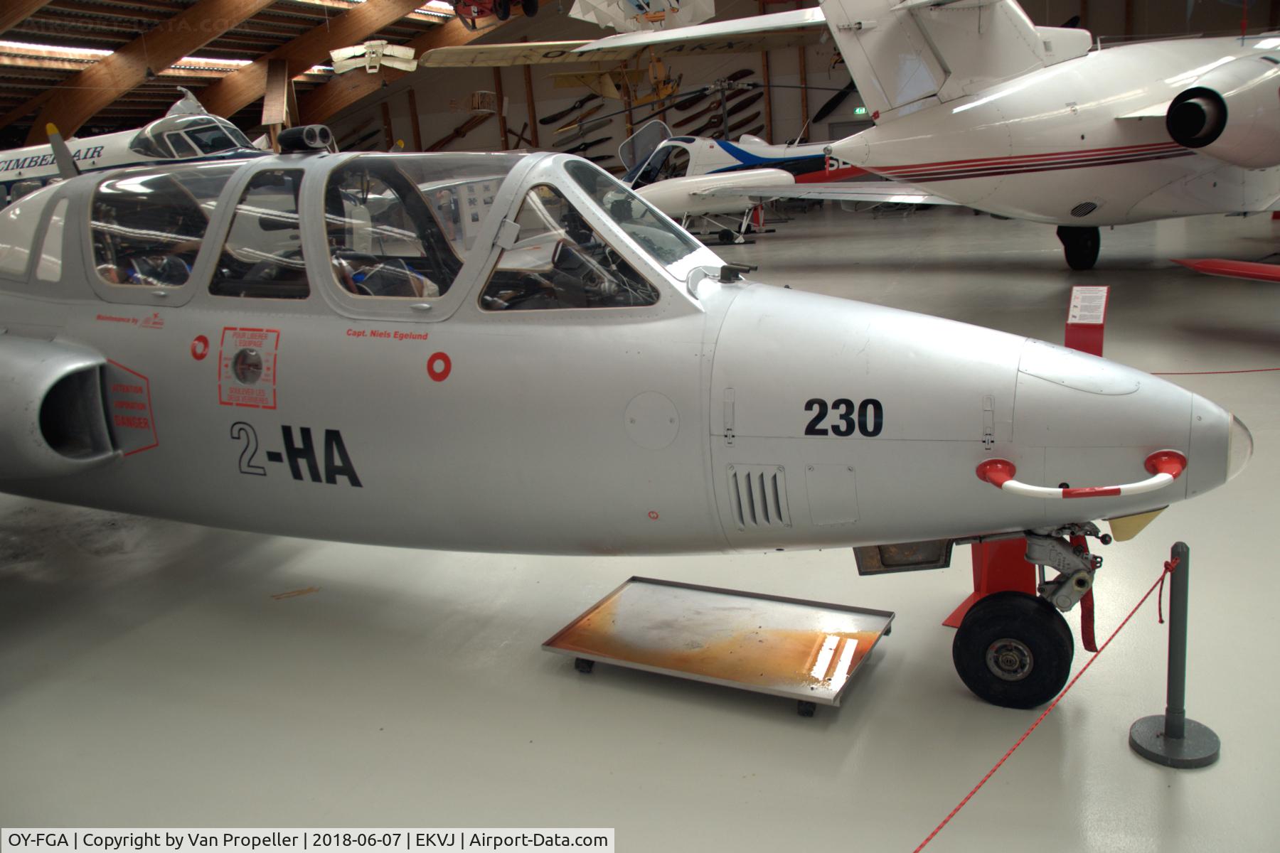 OY-FGA, 1959 Fouga CM-170R Magister C/N 230, Fouga CM.170R Magister in Danmarks Flymuseum at Stauning airport