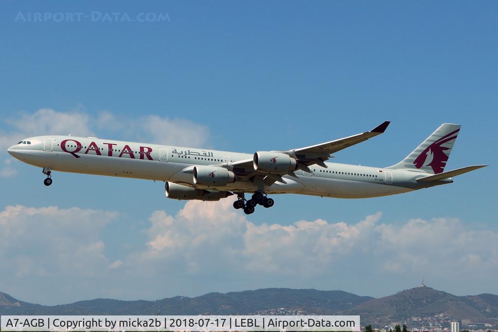A7-AGB, 2005 Airbus A340-642X C/N 715, Landing. Scrapped in may 2019.