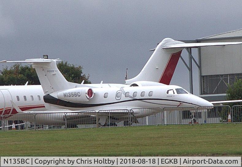 N135BC, 2010 Embraer EMB-505 Phenom 300 C/N 50500017, Parked at Bombardier Hanger Biggin Hill