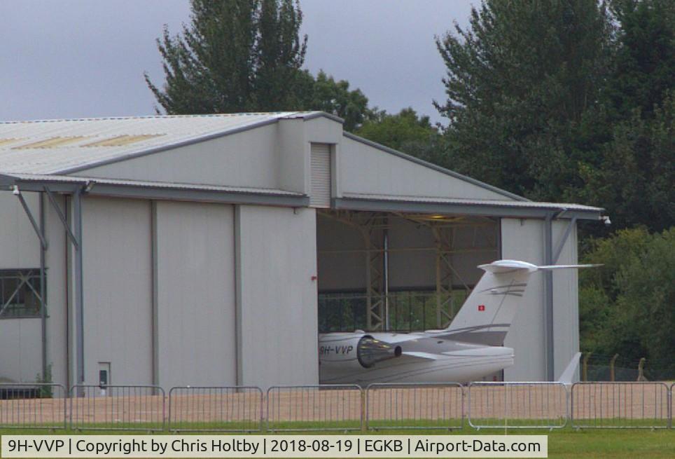 9H-VVP, 2005 Bombardier Challenger 604 (CL-600-2B16) C/N 5612, Undergoing maintenance in Bombardier hanger Biggin Hill.