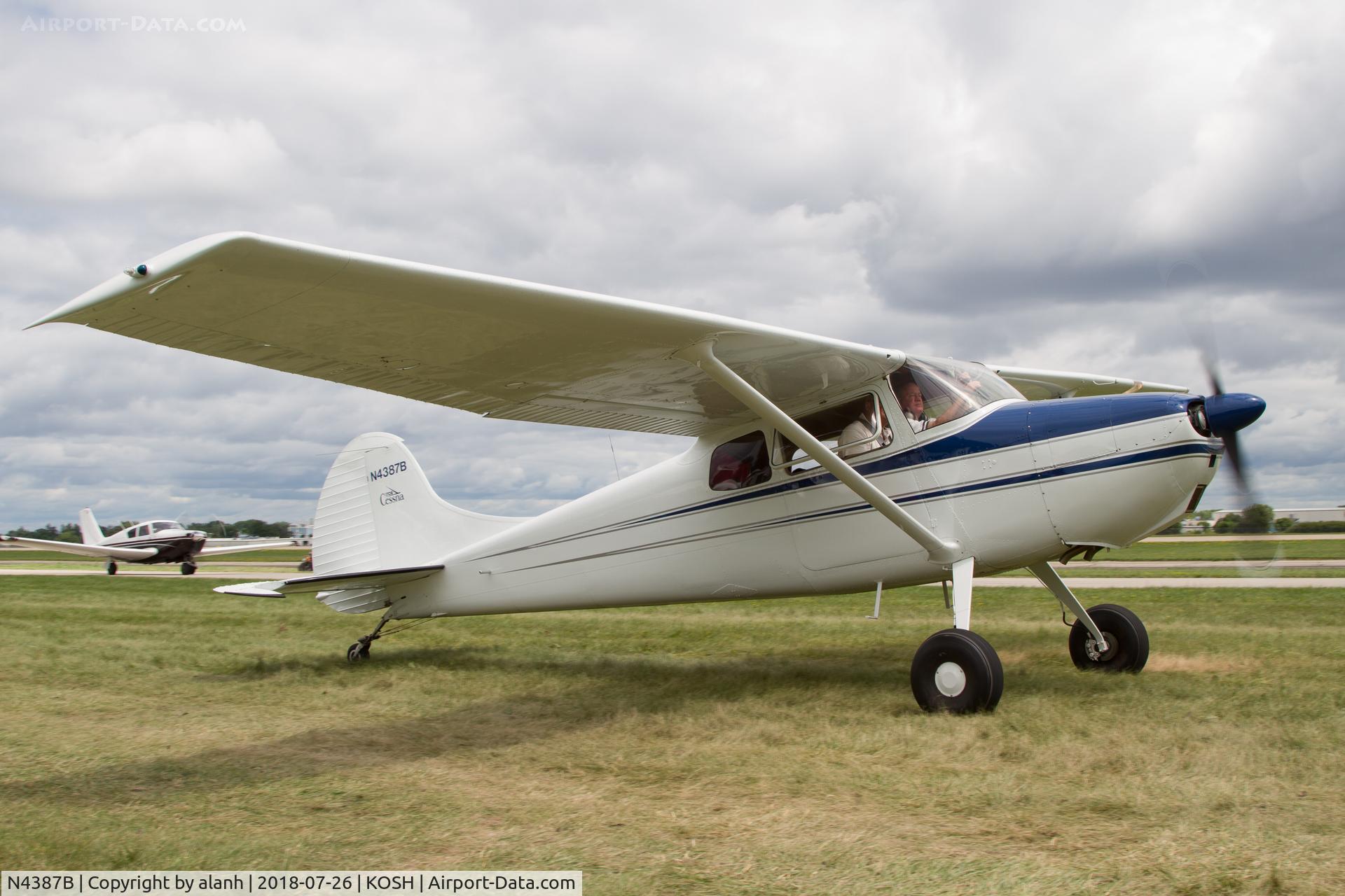 N4387B, 1955 Cessna 170B C/N 26731, taxiing for departure, AirVenture 2018