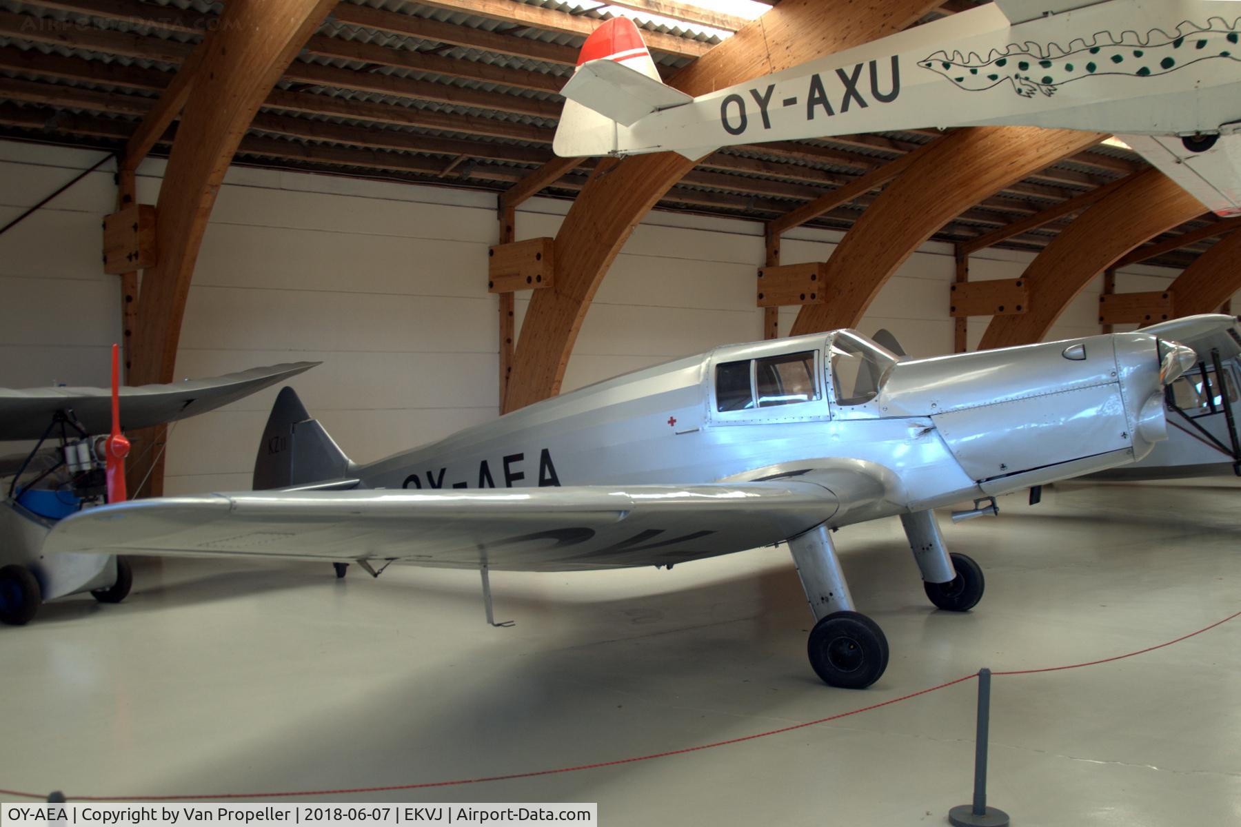 OY-AEA, 1940 SAI KZ II Kupé C/N 27, SAI KZ II Kupé in Danmarks Flymuseum at Stauning airport