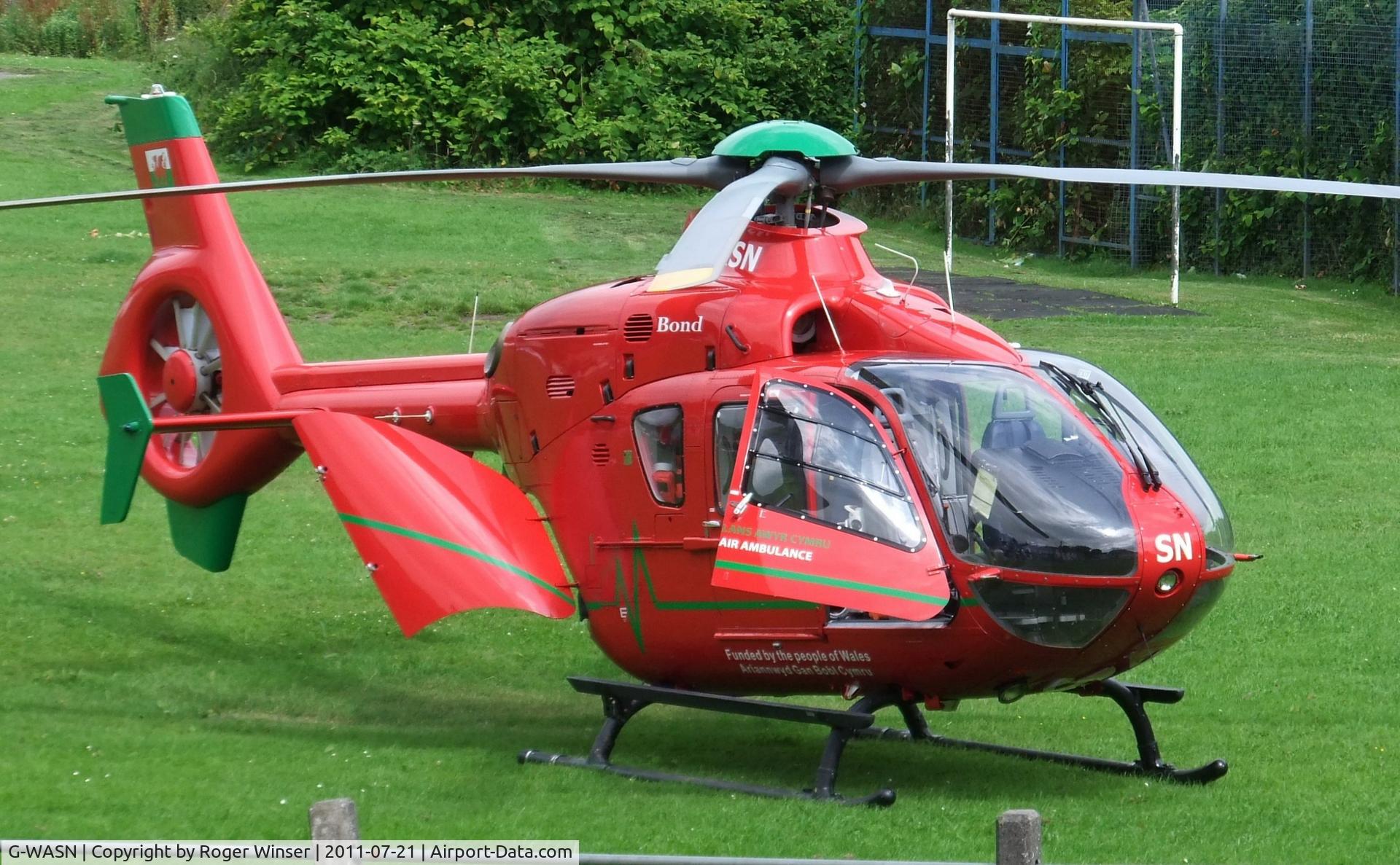 G-WASN, 2008 Eurocopter EC-135T-2+ C/N 0746, Off airport. Wales Air Ambulance helicopter (Helimed 57).
Swansea, UK.