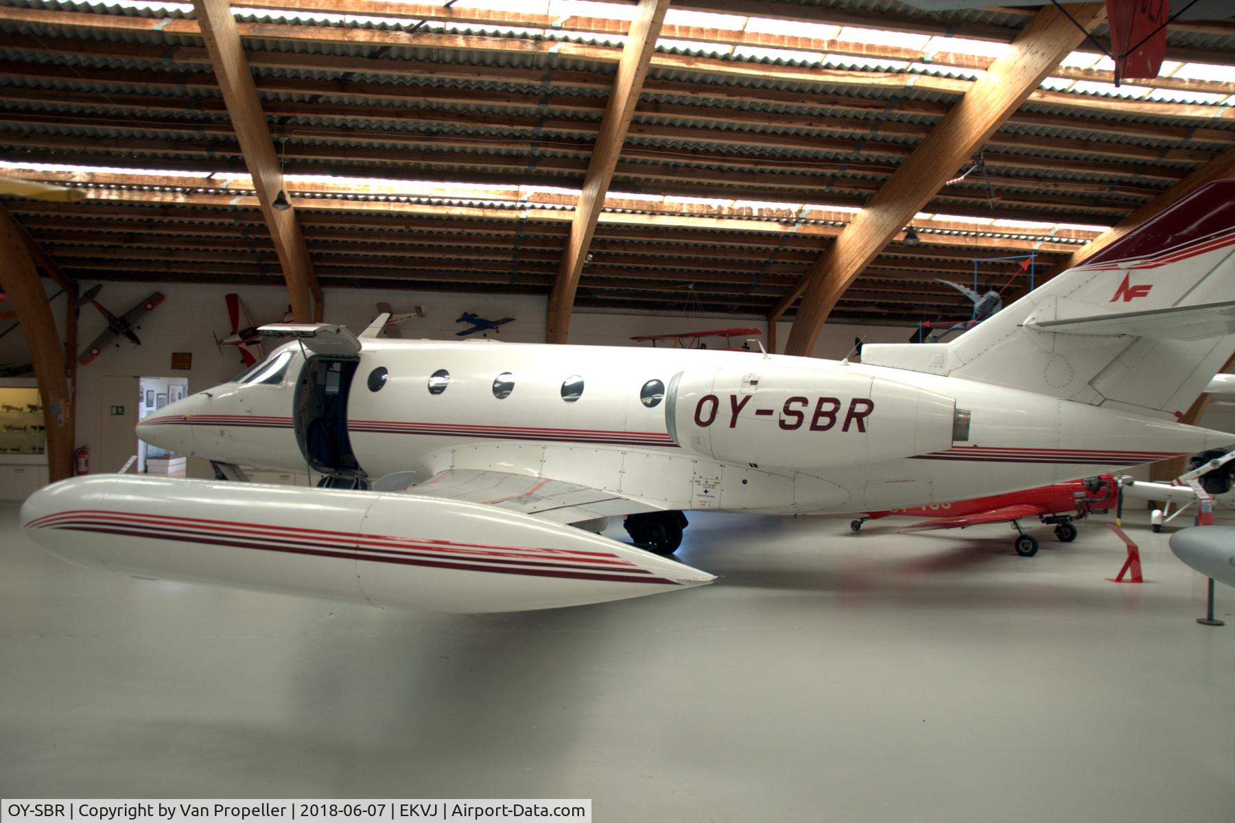 OY-SBR, 1975 Aerospatiale SN-601 Corvette C/N 23, Aérospatiale SN601 Corvette in North Flying livery in Danmarks Flymuseum at Stauning airport
