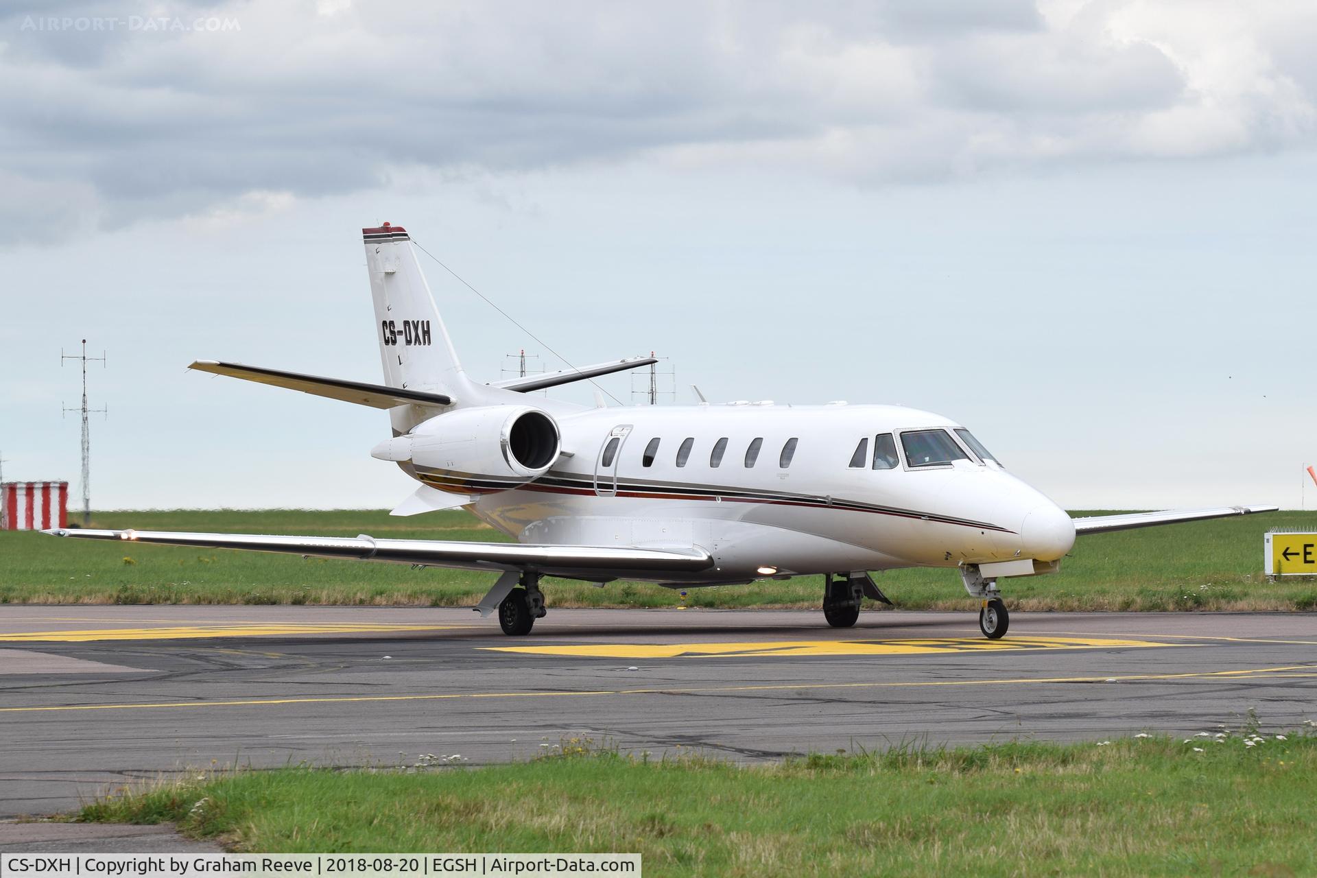 CS-DXH, 2006 Cessna Citation XLS C/N 560-5615, Departing from Norwich.
