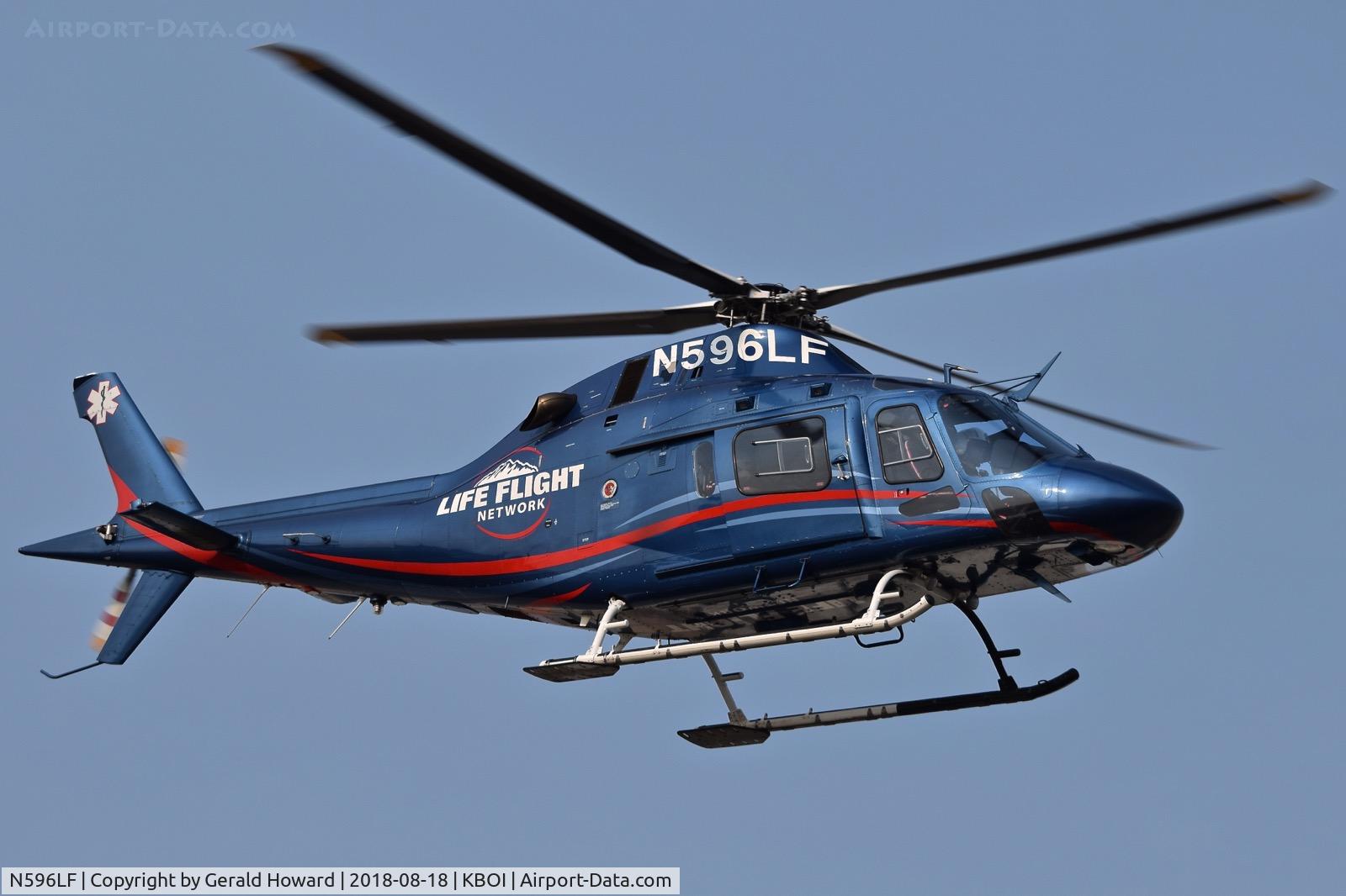 N596LF, 2013 AgustaWestland AW119 MkII C/N 14810, Departing BOI.