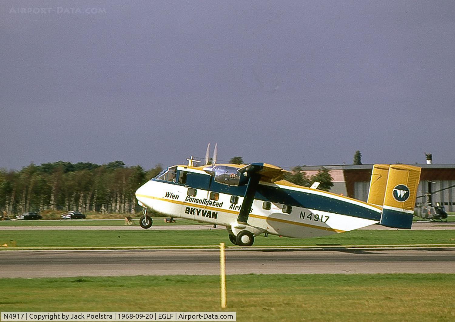 N4917, 1968 Short SC.7 Skyvan C/N SH.1850, N4917 of Wien Consolidated Airlines at Farnborough