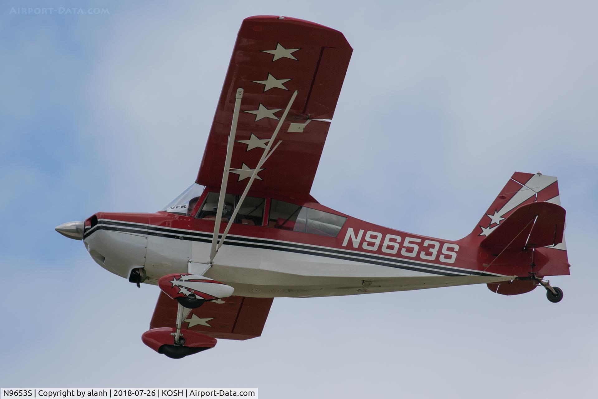 N9653S, 1966 Champion 7ECA Citabria C/N 314, Departing AirVenture 2018