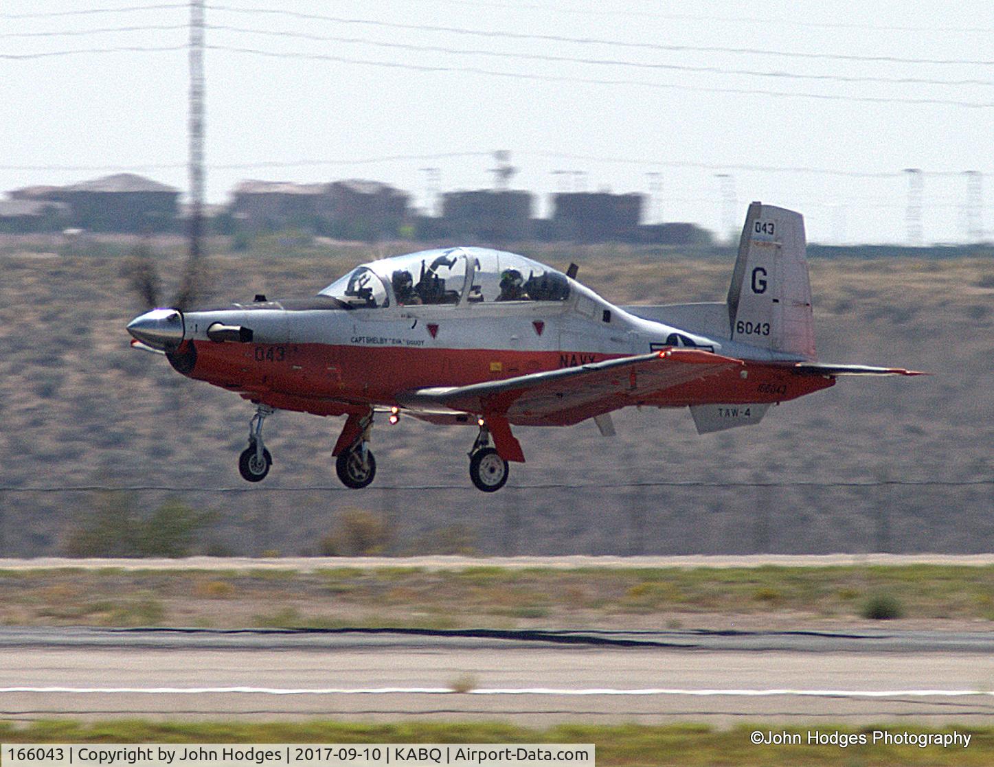 166043, Raytheon Beech T-6B C/N PN-34, Landing at KABQ