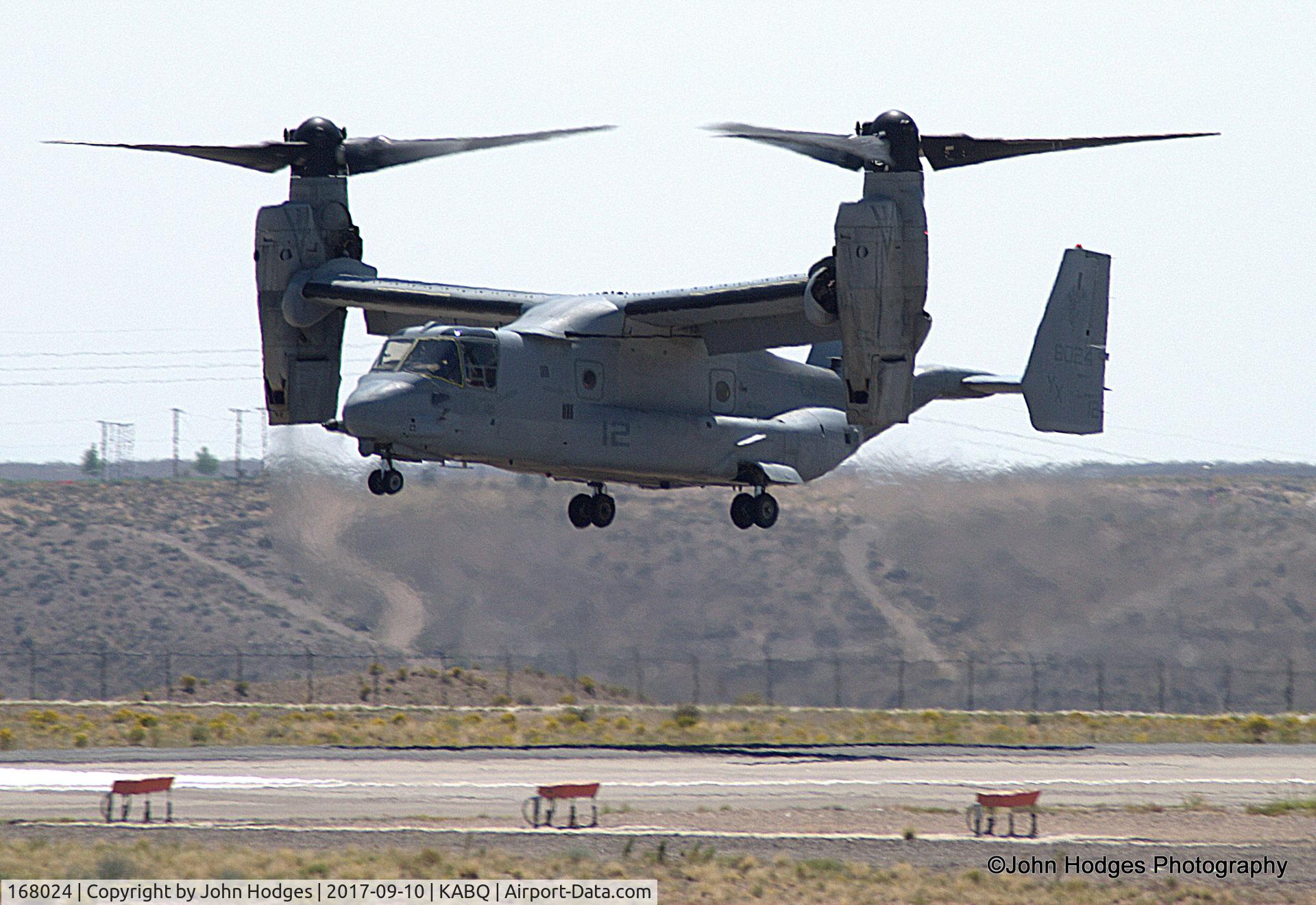 168024, Bell-Boeing MV-22B Osprey C/N D0154, Landing at KABQ
