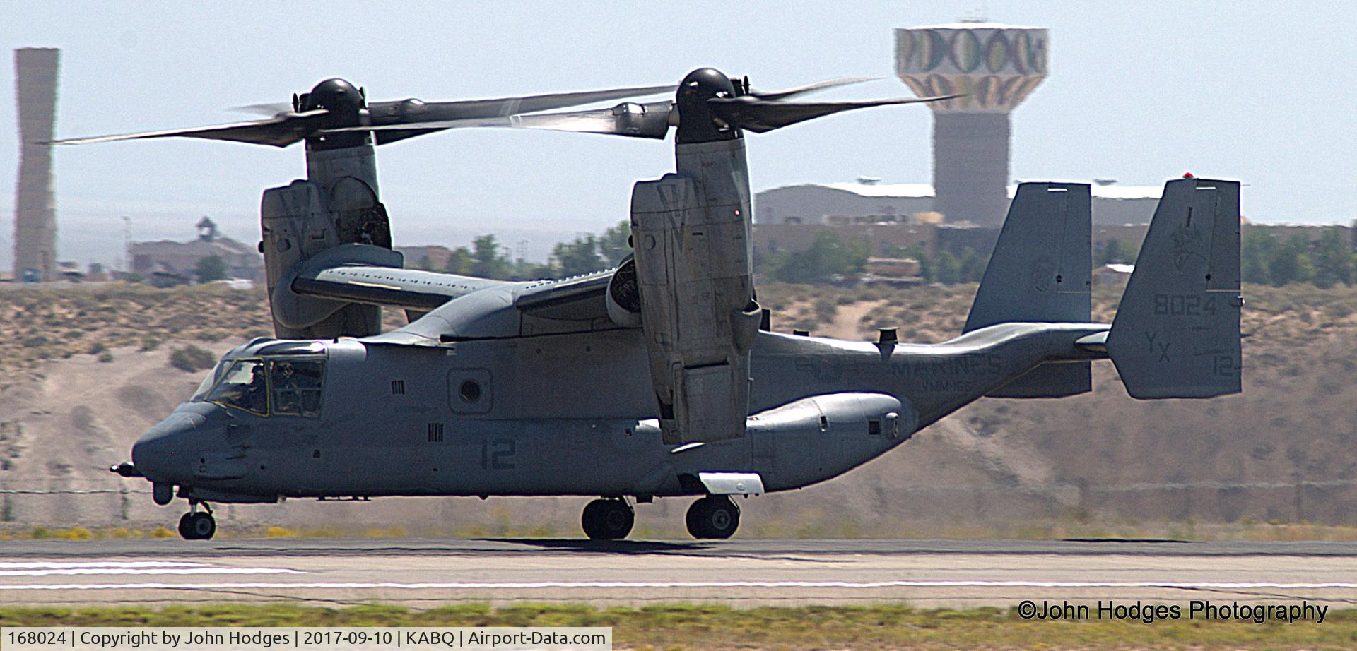 168024, Bell-Boeing MV-22B Osprey C/N D0154, Landing at KABQ