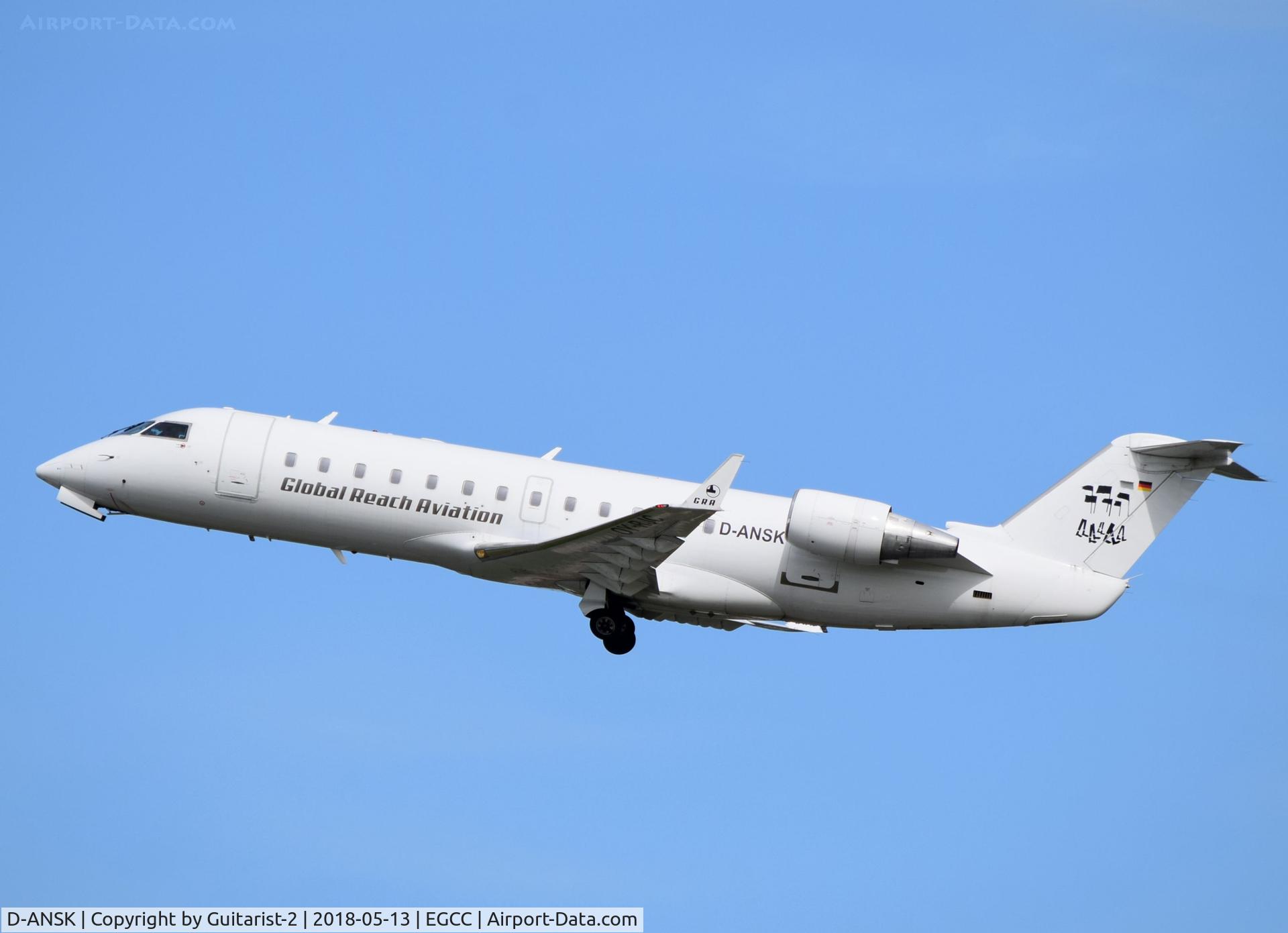 D-ANSK, 1993 Canadair CRJ-100LR (CL-600-2B19) C/N 7015, At Manchester
