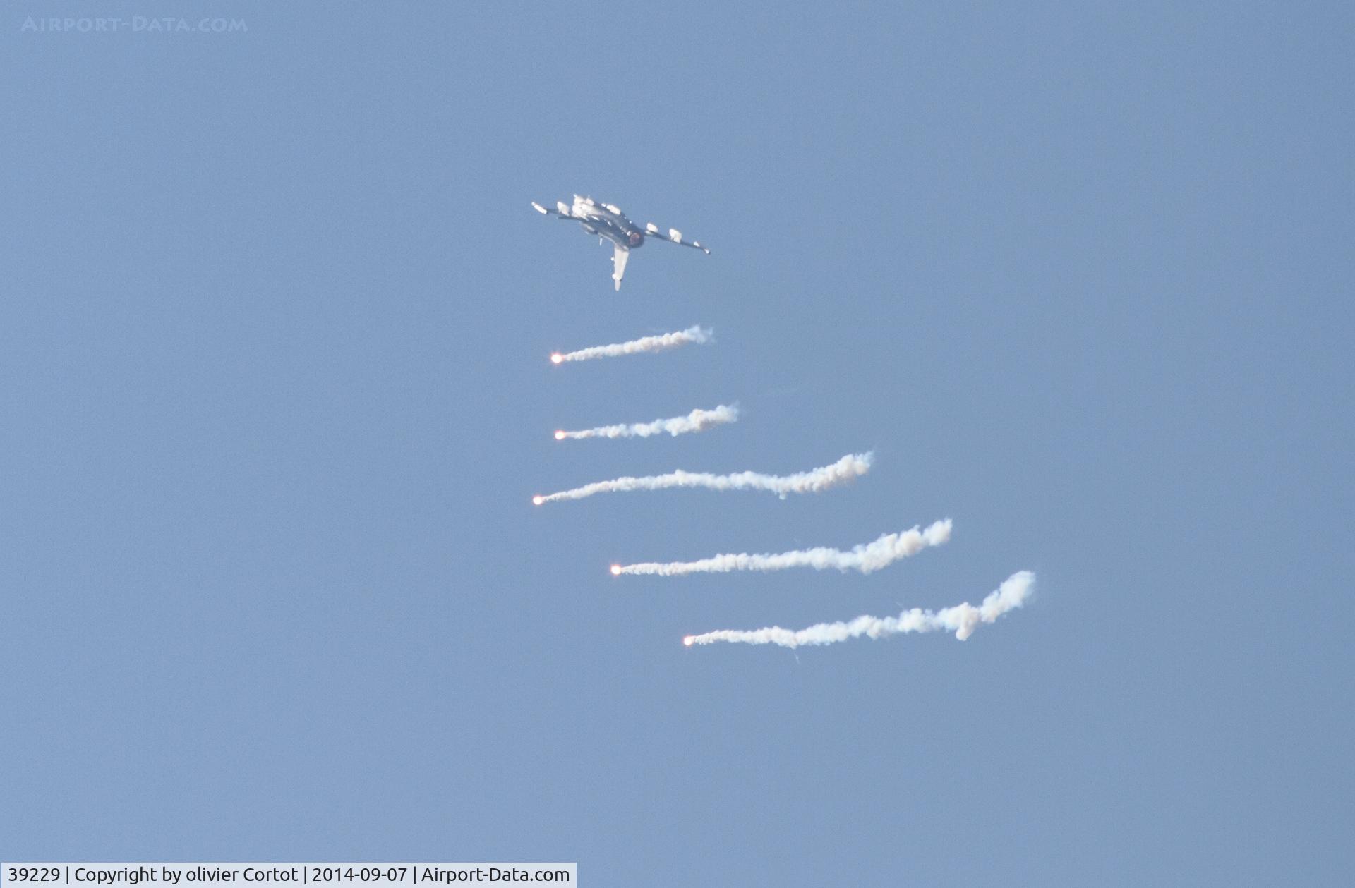 39229, Saab JAS-39C Gripen C/N 39229, with flares, display at Air 14 airshow
