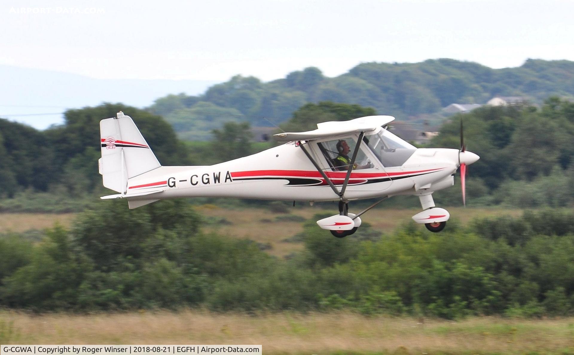G-CGWA, 2011 Comco Ikarus C42 FB80 Bravo C/N 1103-7139, Resident Ikarus C.42 aircraft departing Runway 28.