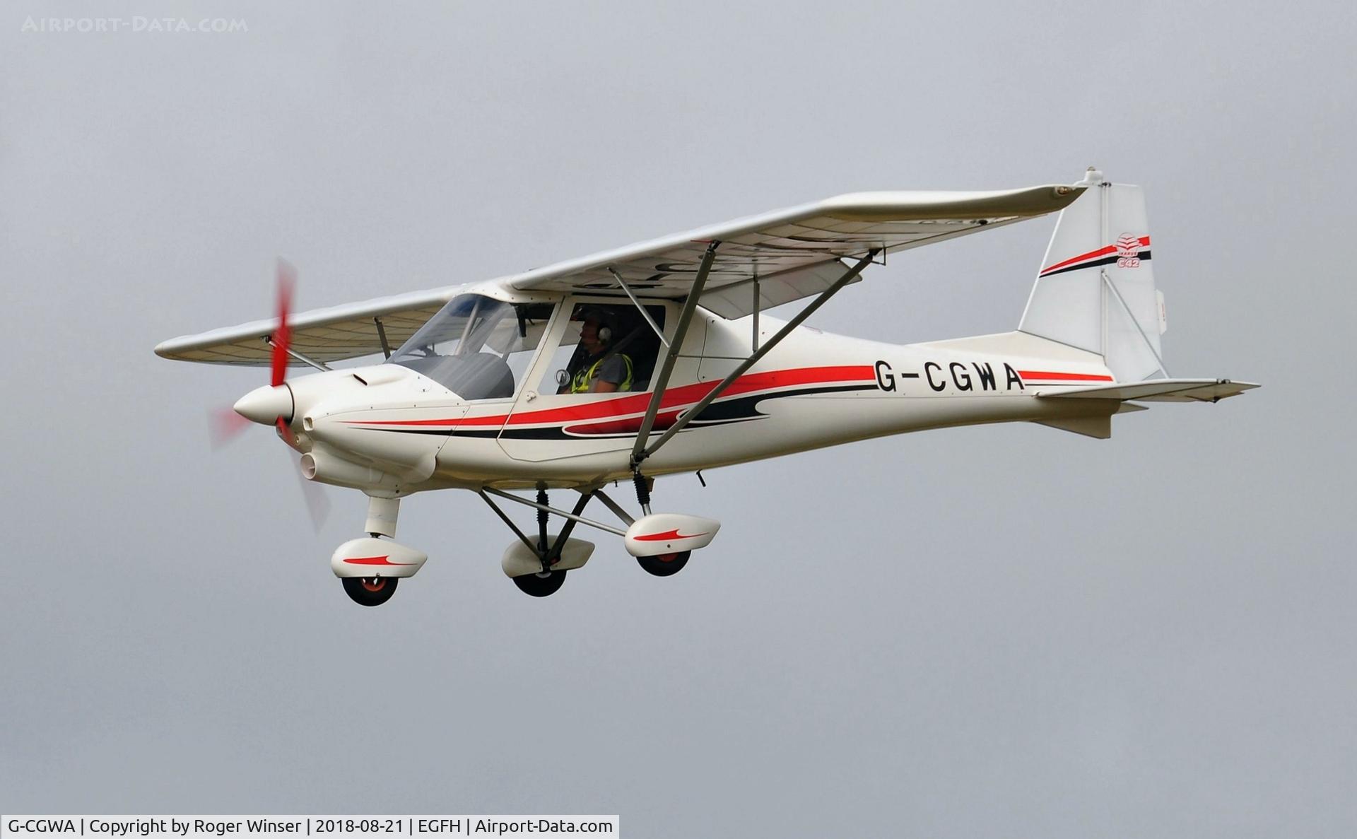 G-CGWA, 2011 Comco Ikarus C42 FB80 Bravo C/N 1103-7139, Resident Ikaris C.42 aircraft finals Runway 28.