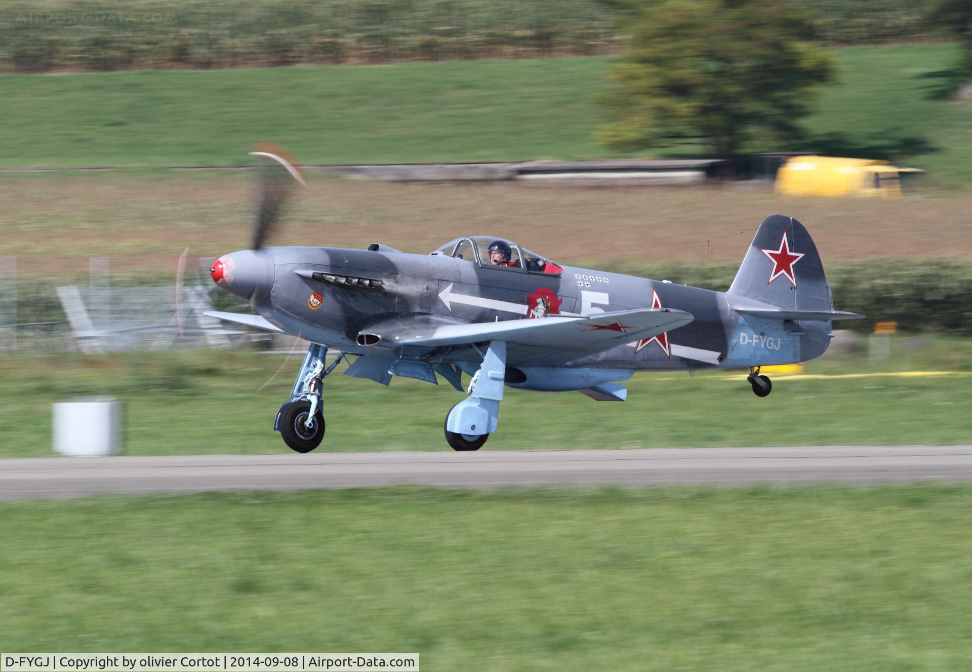 D-FYGJ, 1996 Yakovlev Yak-3U C/N 0470204, Leaving Payerne