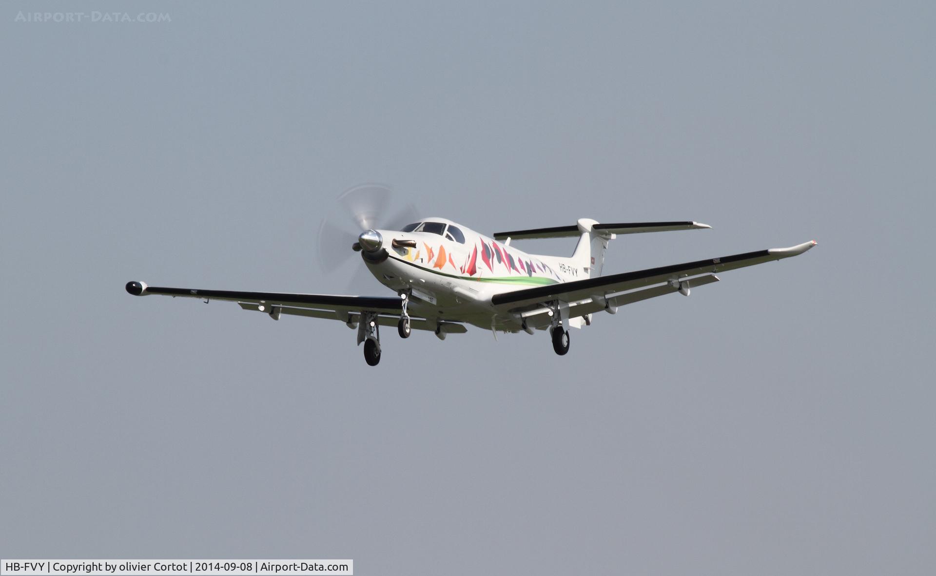 HB-FVY, Pilatus PC-12NG C/N 1467, taking off from Payerne
