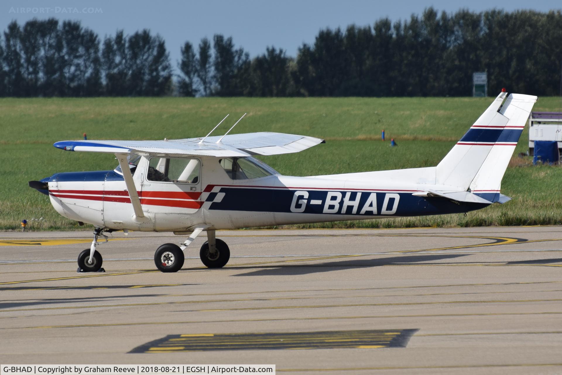 G-BHAD, 1978 Cessna A152 Aerobat C/N A152-0807, Parked at Norwich.