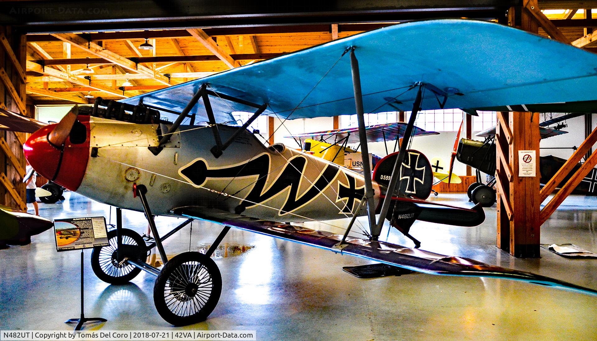 N482UT, Williams Flugzeugbau Albatross DVA C/N 0034, N482UT  Williams Flugzeugbau Albatross D.Va C/N 0034 (1978 Replica) - Military Aviation Museum
Virginia Beach Airport (42VA)
Photo: TDelCoro
July 21, 2018