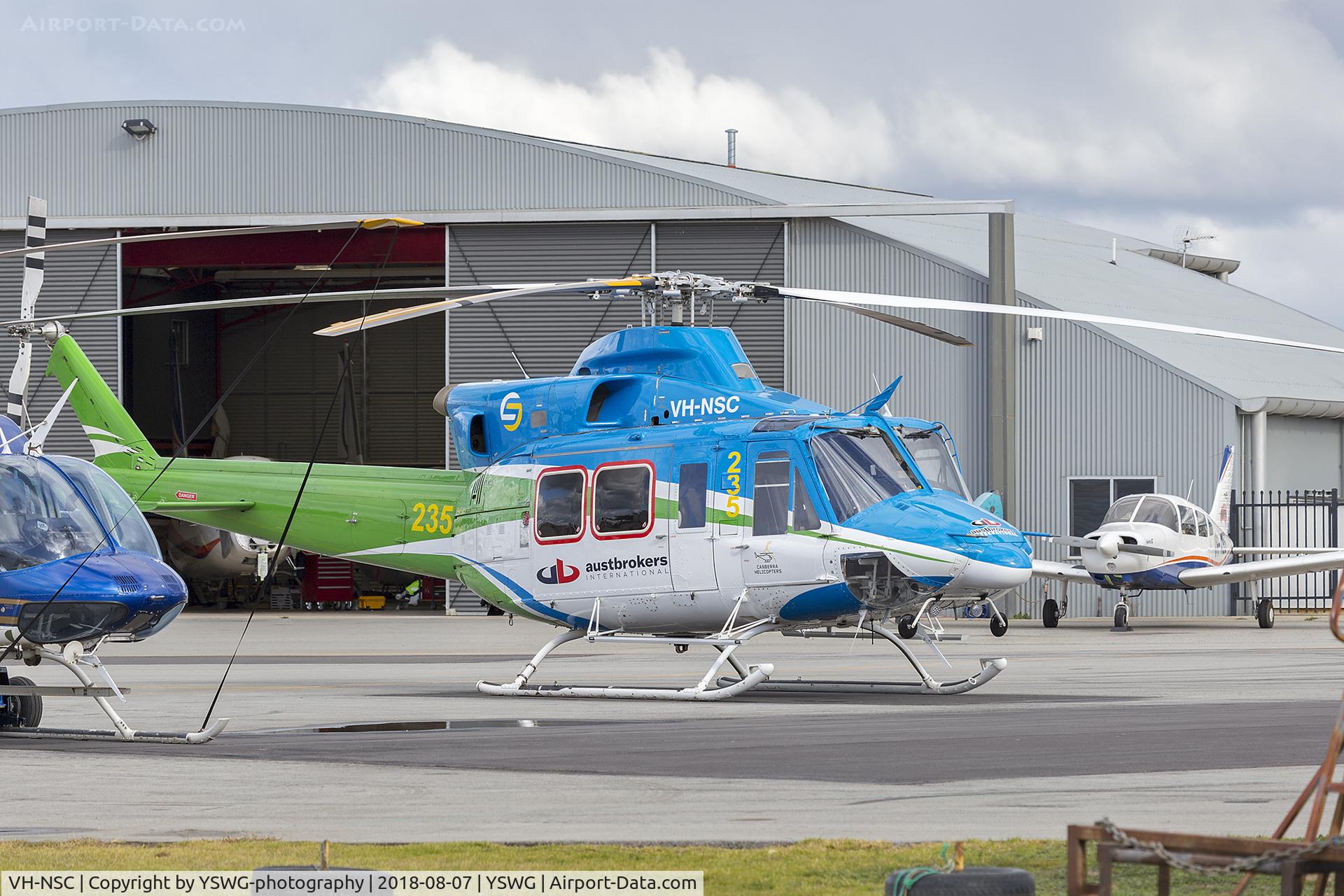 VH-NSC, 1975 Bell 412 C/N 33029, Canberra Helicopters (VH-NSC) Bell 412 at Wagga Wagga Airport