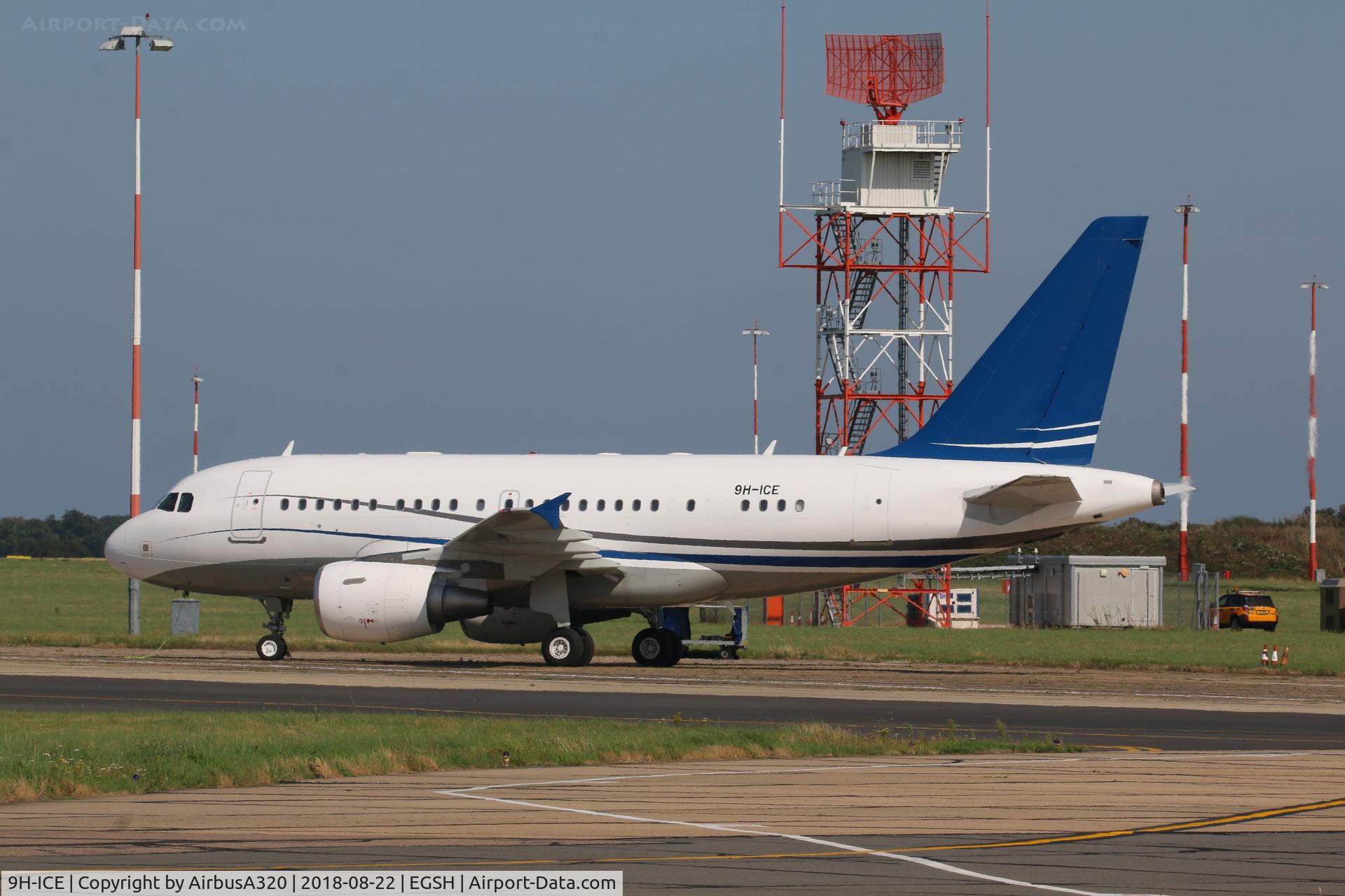 9H-ICE, 2010 Airbus A318-112CJ Elite C/N 4503, Parked on stand after arriving from Kiev