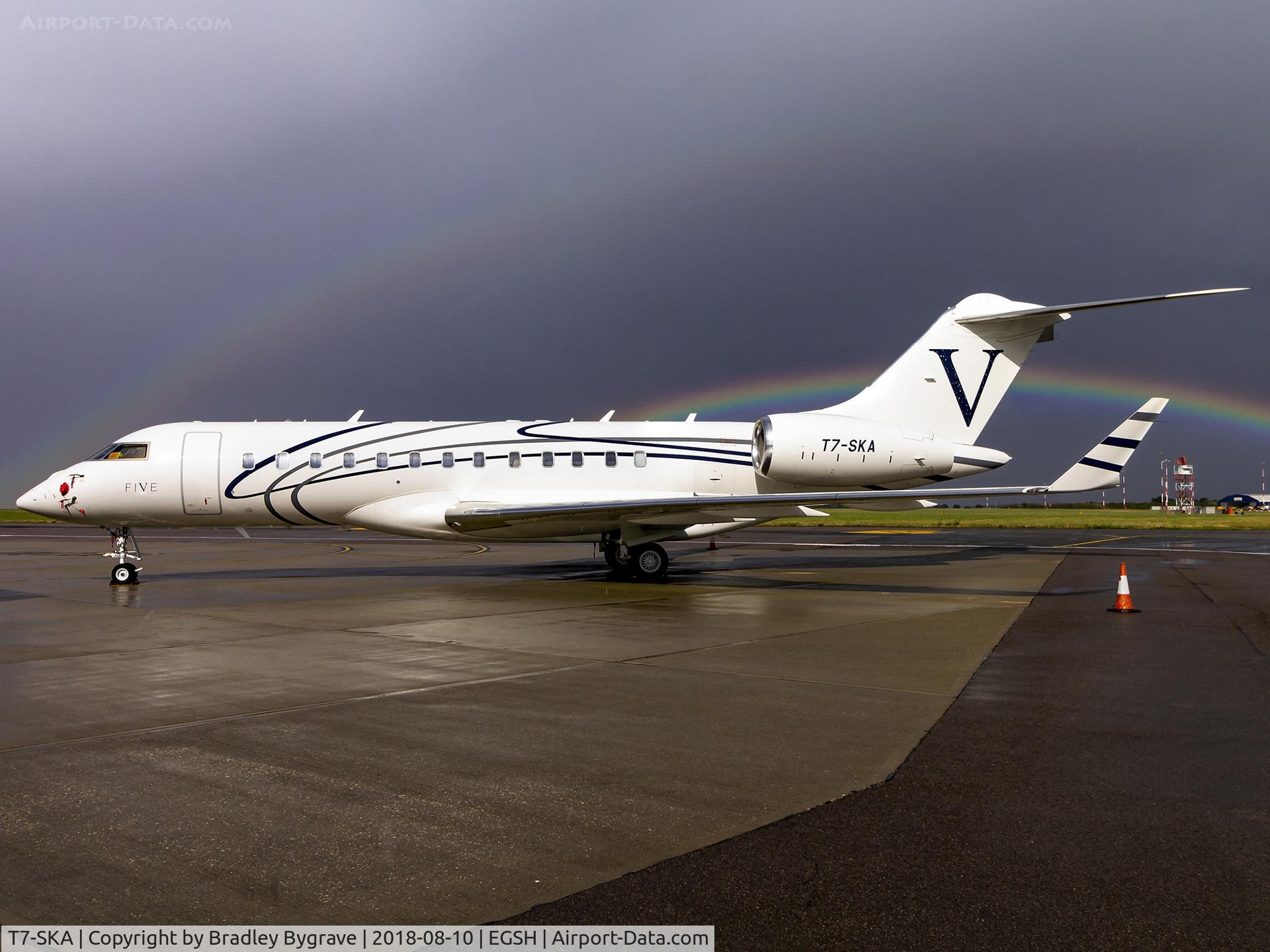 T7-SKA, 2008 Bombardier BD-700-1A10 Global Express XRS C/N 9332, Sat at saxon