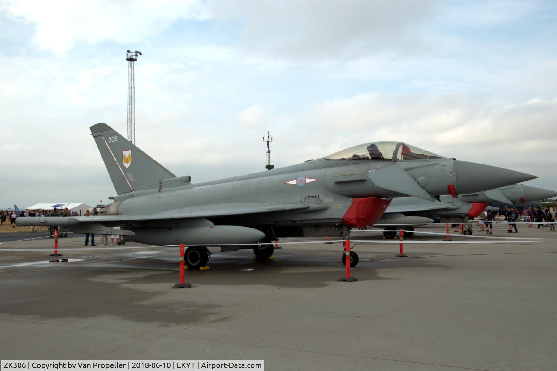 ZK306, 2009 Eurofighter EF-2000 Typhoon FGR4 C/N BS057/218, RAF Eurofighter Typhoon FGR.4 of 1(F) sqn at Aalborg Air Show 2018