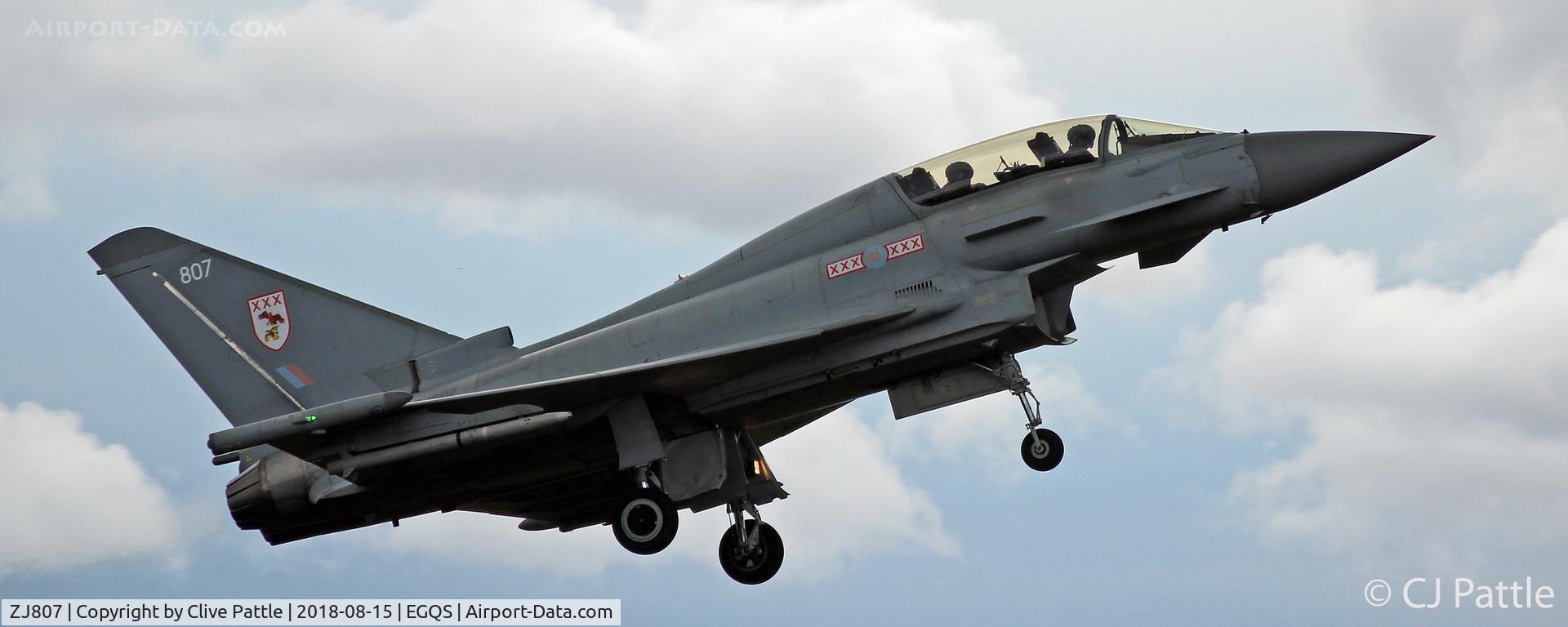 ZJ807, 2004 Eurofighter EF-2000 Typhoon T1 C/N 0025/BT008, In action at Lossie