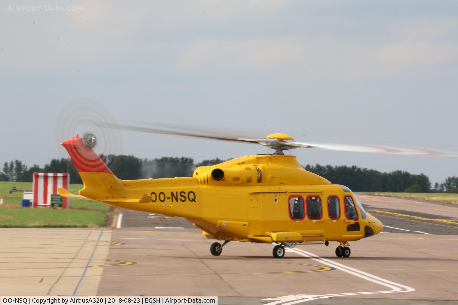 OO-NSQ, 2018 AgustaWestland AW-139 C/N 41513, Departing NWI