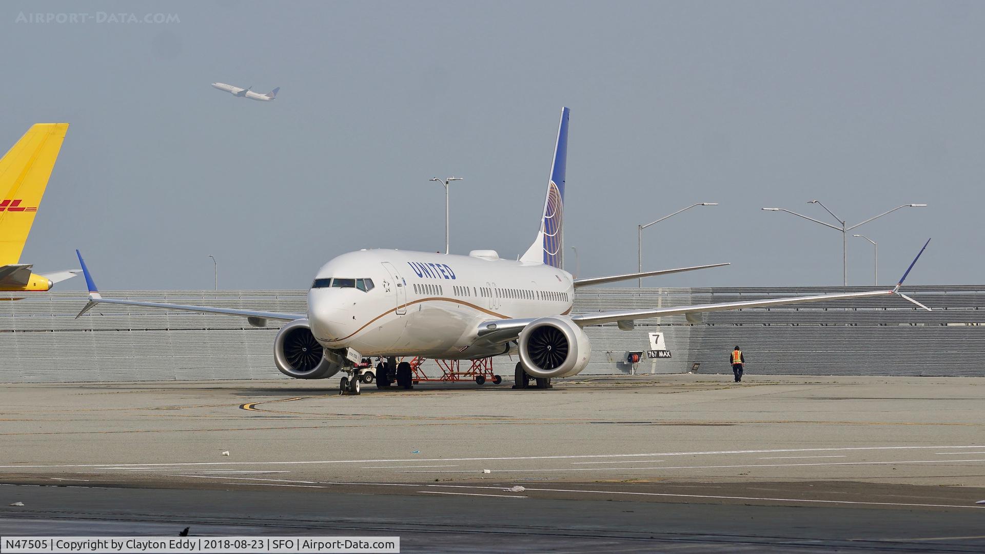 N47505, 2018 Boeing 737-9 MAX C/N 43433, SFO 2018.