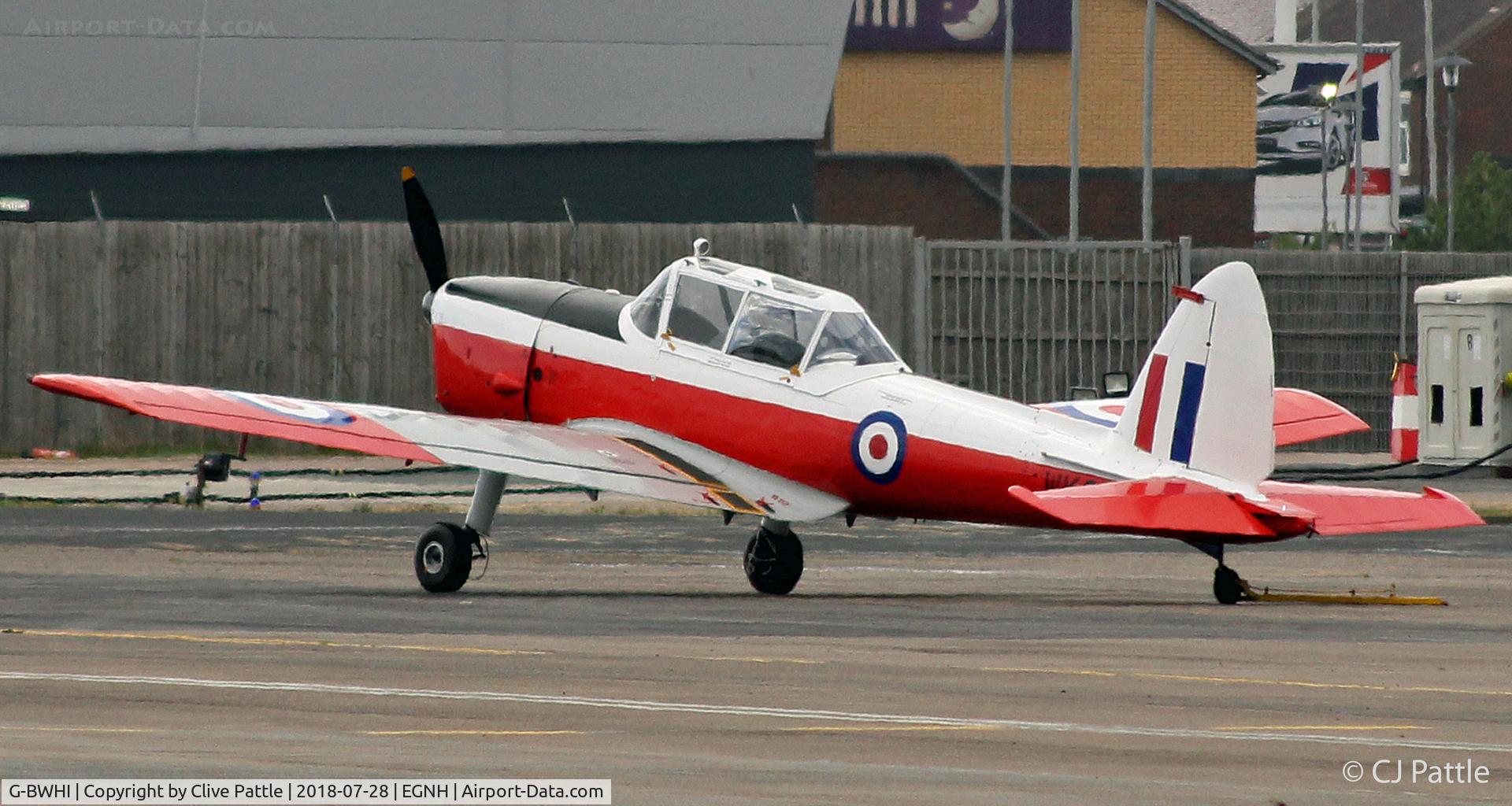 G-BWHI, 1952 De Havilland DHC-1 Chipmunk T.10 C/N C1/0637, Parked at Blackpool