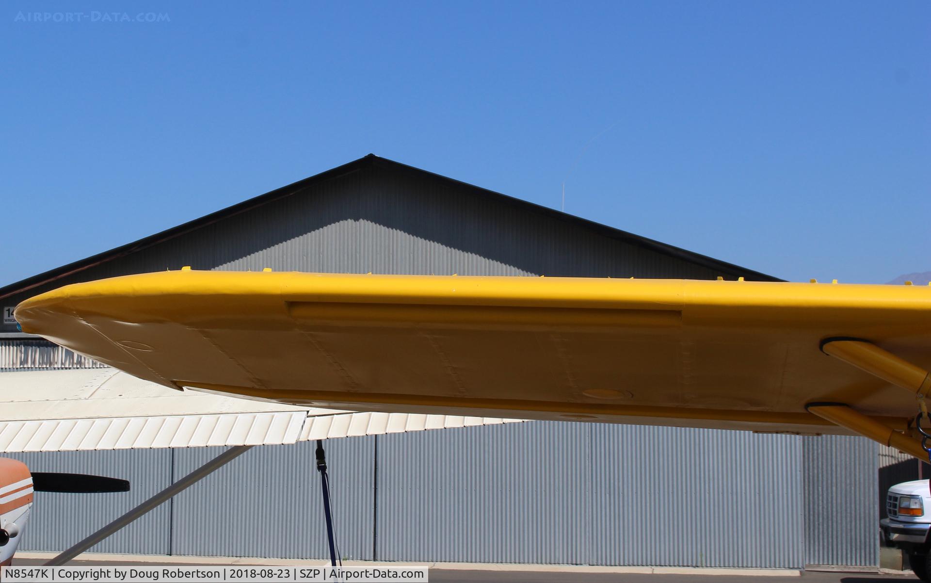 N8547K, 1947 Stinson 108 Voyager C/N 108-1547, 1947 Stinson 108 VOYAGER, Franklin 6A4150 150 Hp, wing Micro vortex generators closeup